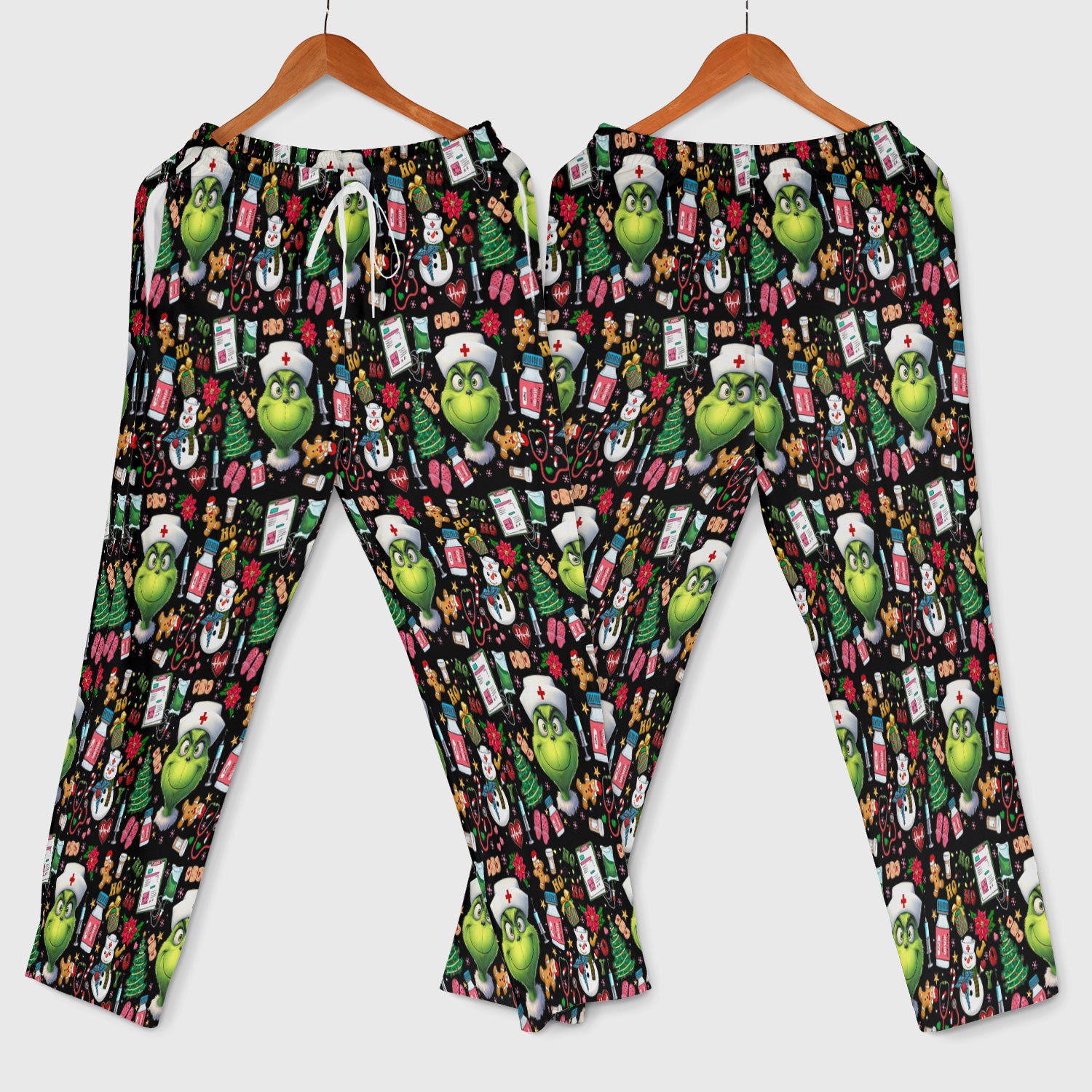 Merry Grinchmas Scrub Set for Women - Comfortable Nursing Pants - Christmas Medical Uniform - Holiday Ugly Sweater Gift for Her