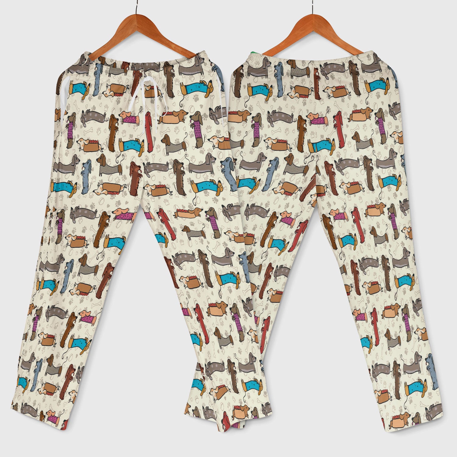 Cute Dachshund Women's Scrub Sets - Funny Sausage Dog Pattern Med Uniform - Nursing Gift for RN LPN CNA