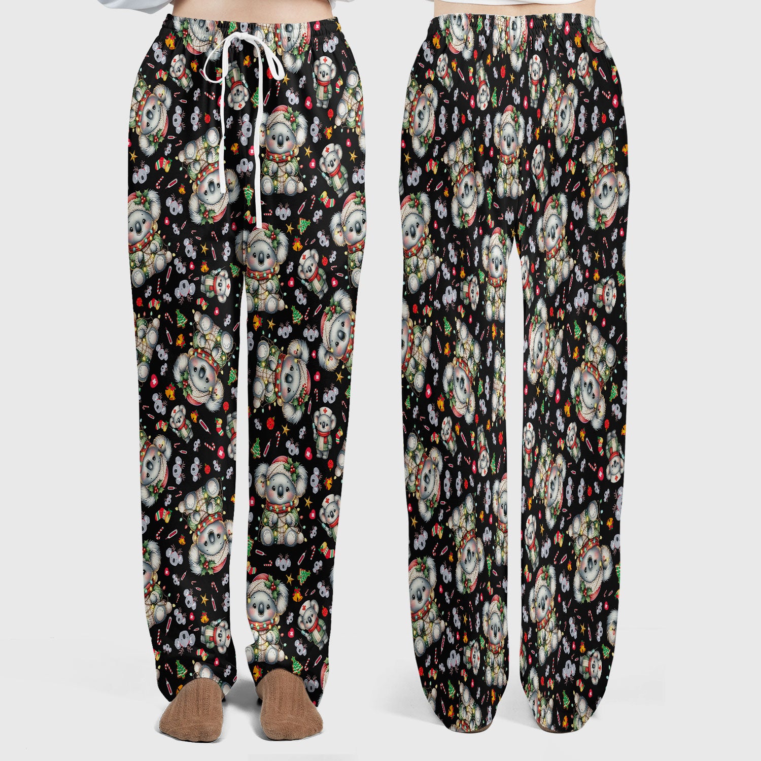 Christmas Koala Scrub Set - Cute Aussie Holiday Nursing Top and Pants - Funny Animal Medical Uniform