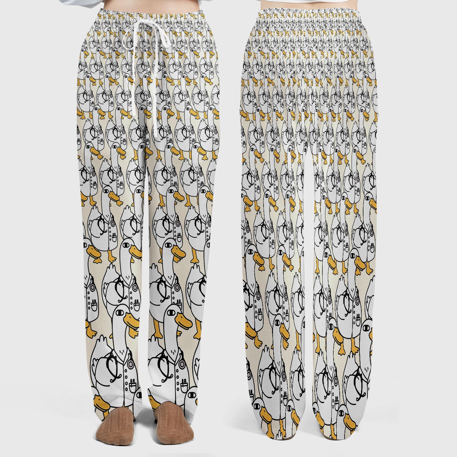 Funny Duck Scrub Set for Women - I'm a Doctor Scrubs Pants and V Neck Top - Cute Duck In The Row - Comfortable Nursing Uniform