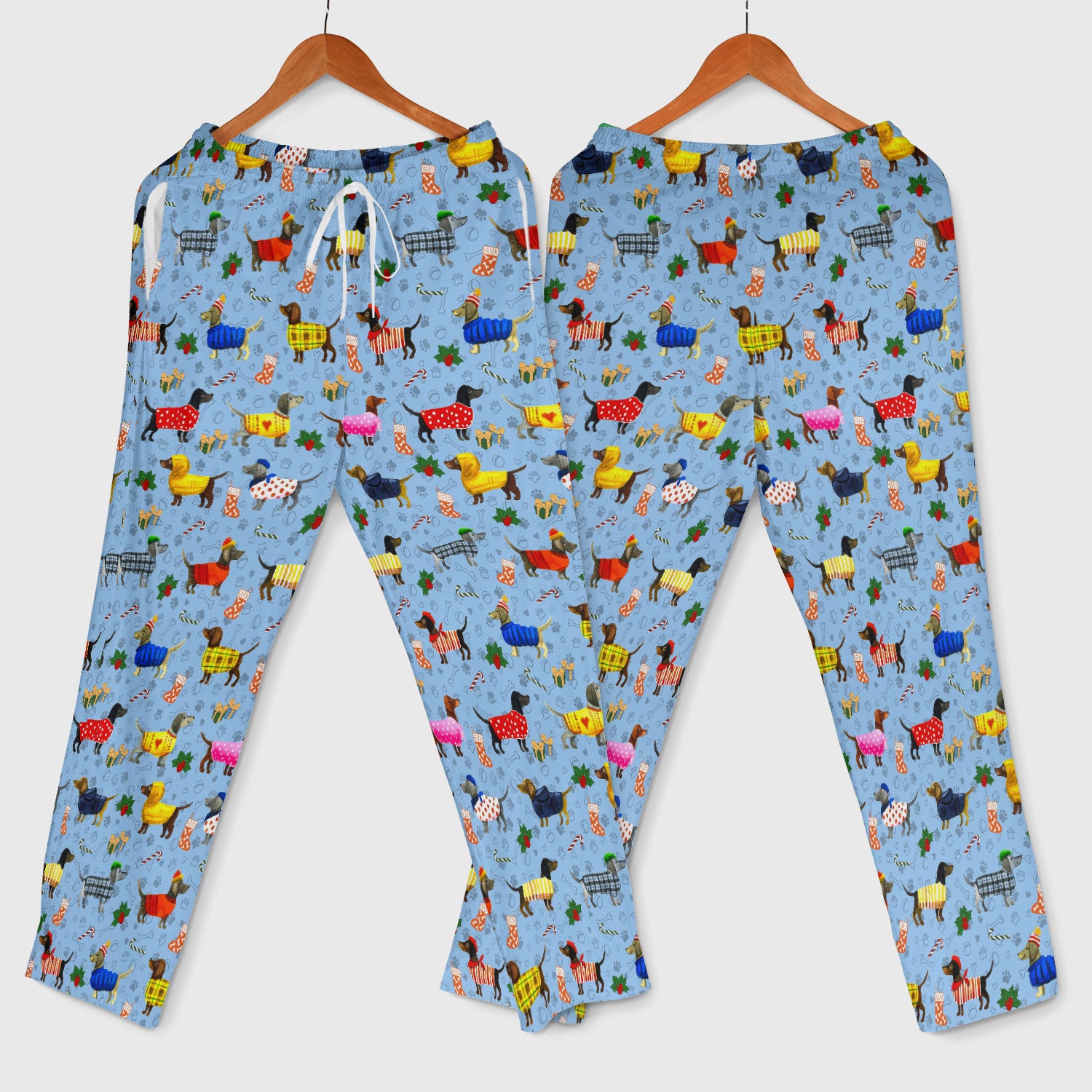 Funny Wiener Dog Scrub Set - Dachshund Paw Prints Nurse Uniform - Comfortable Nursing Pants - Holiday Gift for Her