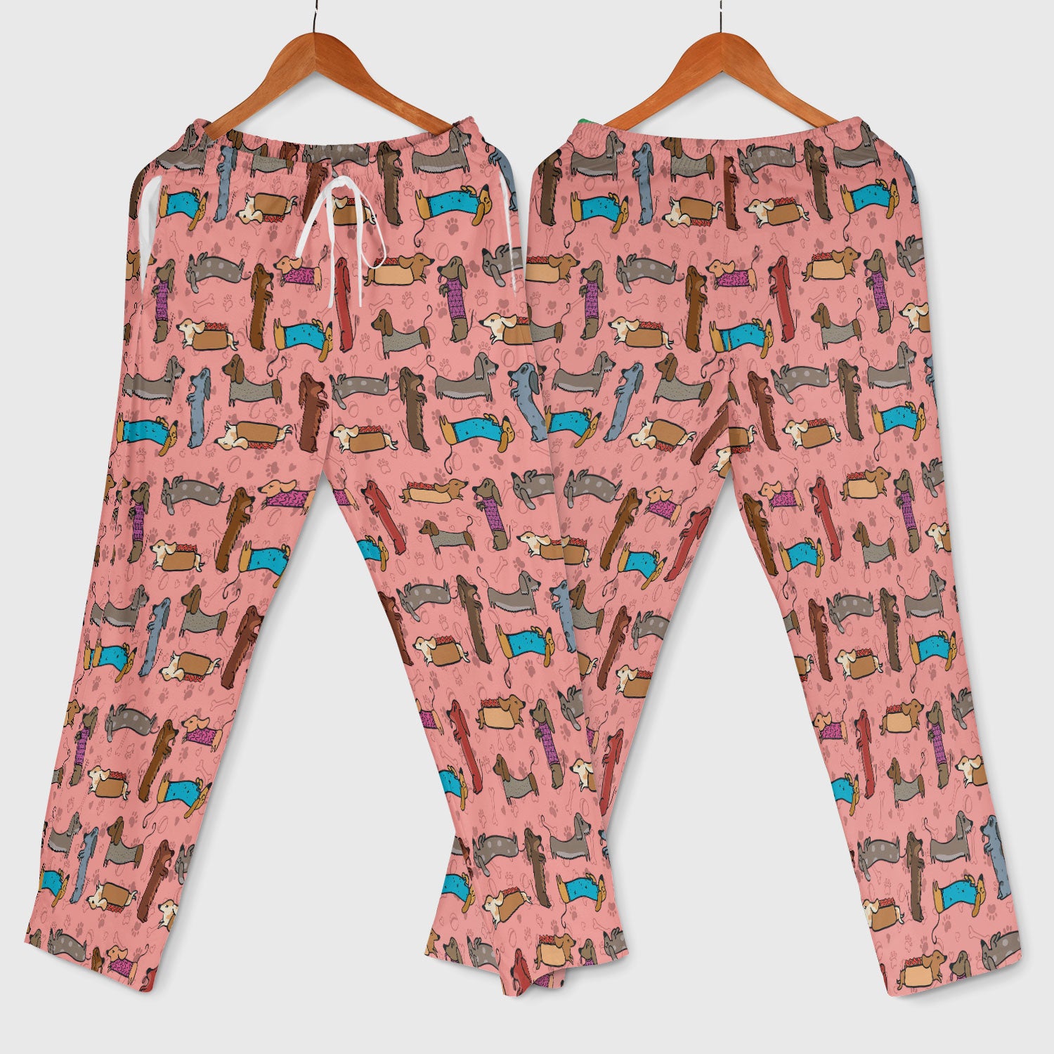 Cute Dachshund Women's Scrub Sets - Funny Sausage Dog Scrub Pants and V Neck Top - Breathable Med Uniform - Nursing Gift