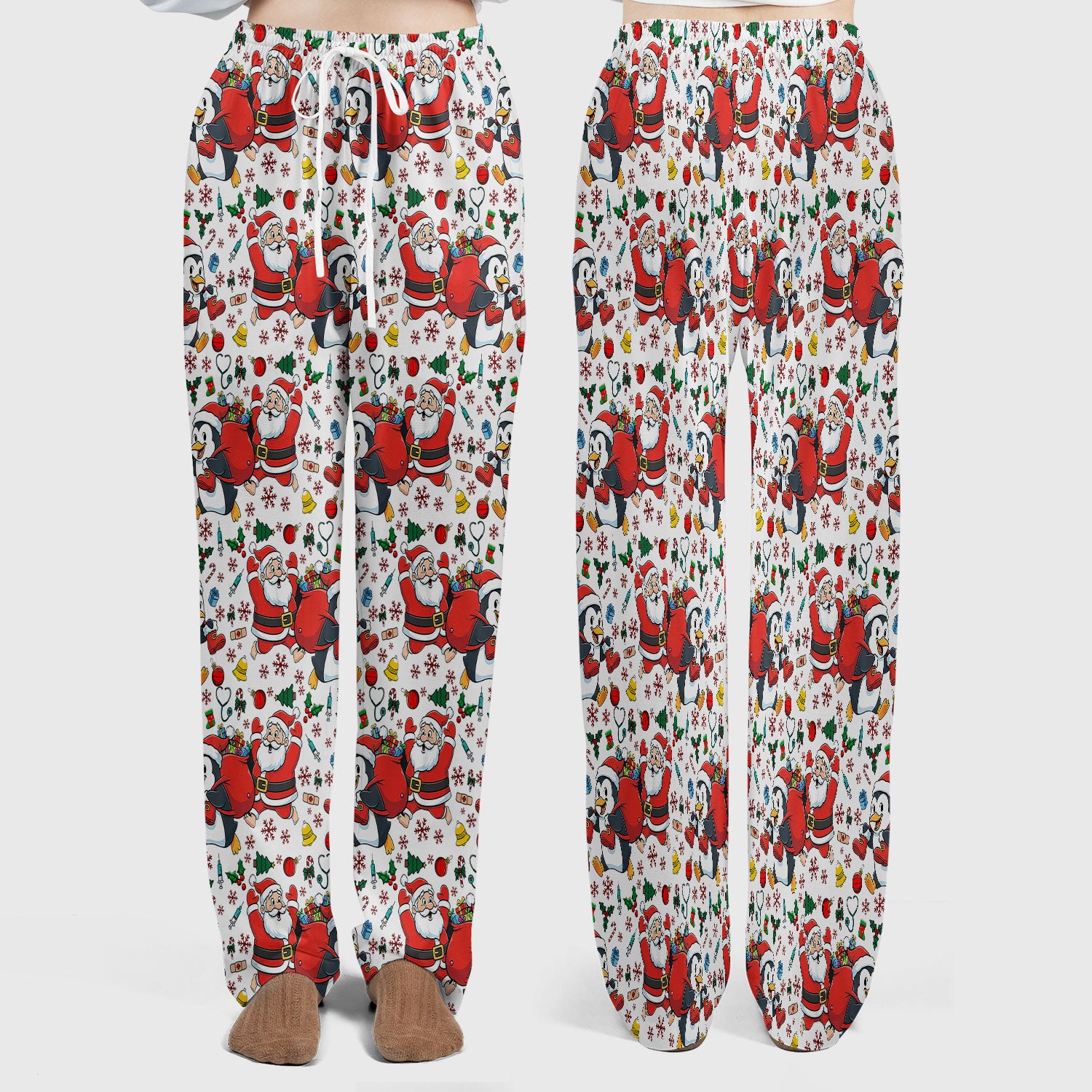 Funny Penguin Christmas Scrub Set - Santa Holiday Nurse Uniform for Women - Medical Gift for RN CNA LPN