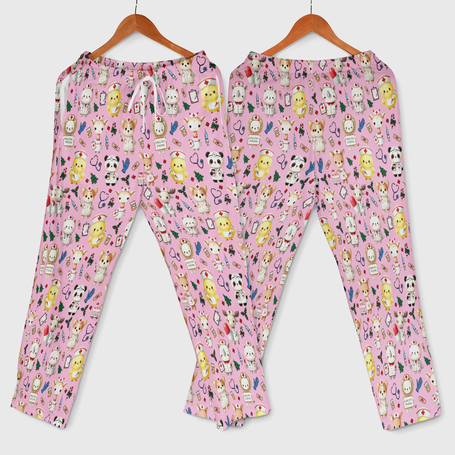 Comfortable Scrubs for Nurses - Women's Scrub Sets - Blue Scrub Pants and V Neck Top - Puppy Print Nursing Uniform