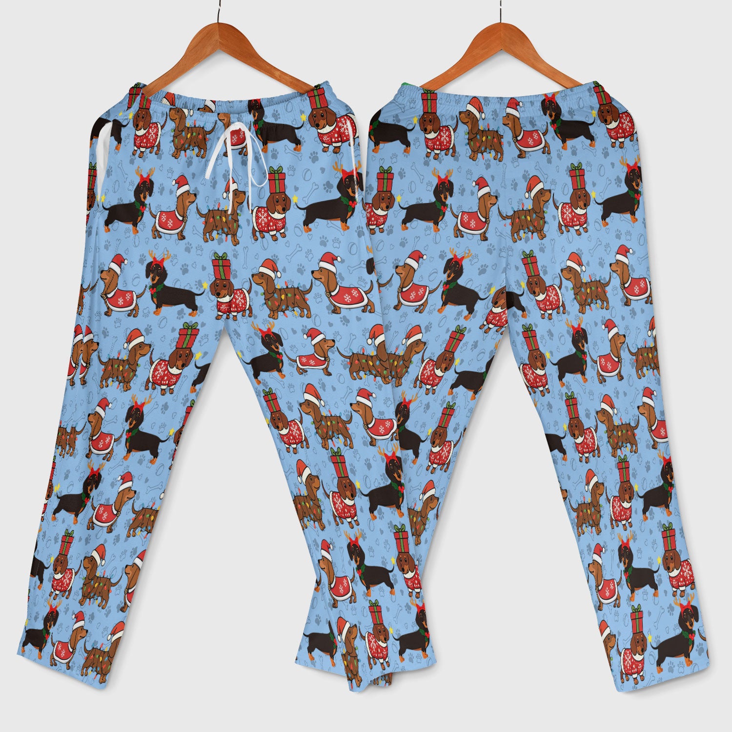 Funny Dachshund Dog Nursing Scrub Pants for Women - Wiener Santa Scrub Set for Nurse - Funny Medical Uniform for RN CNA LPN