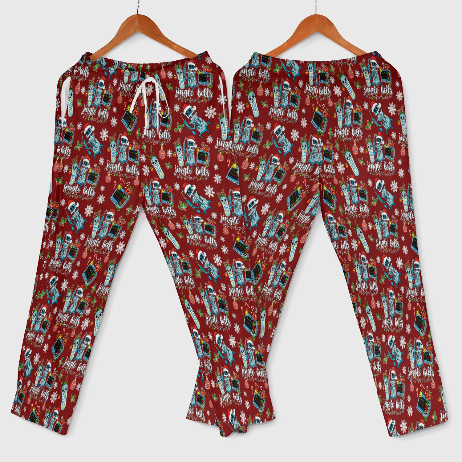 Funny Xmas Women's Scrub Sets - Jingle Bells Holiday Med Uniform -  Christmas Scrub Pants and V Neck Top for RN LPN CNA