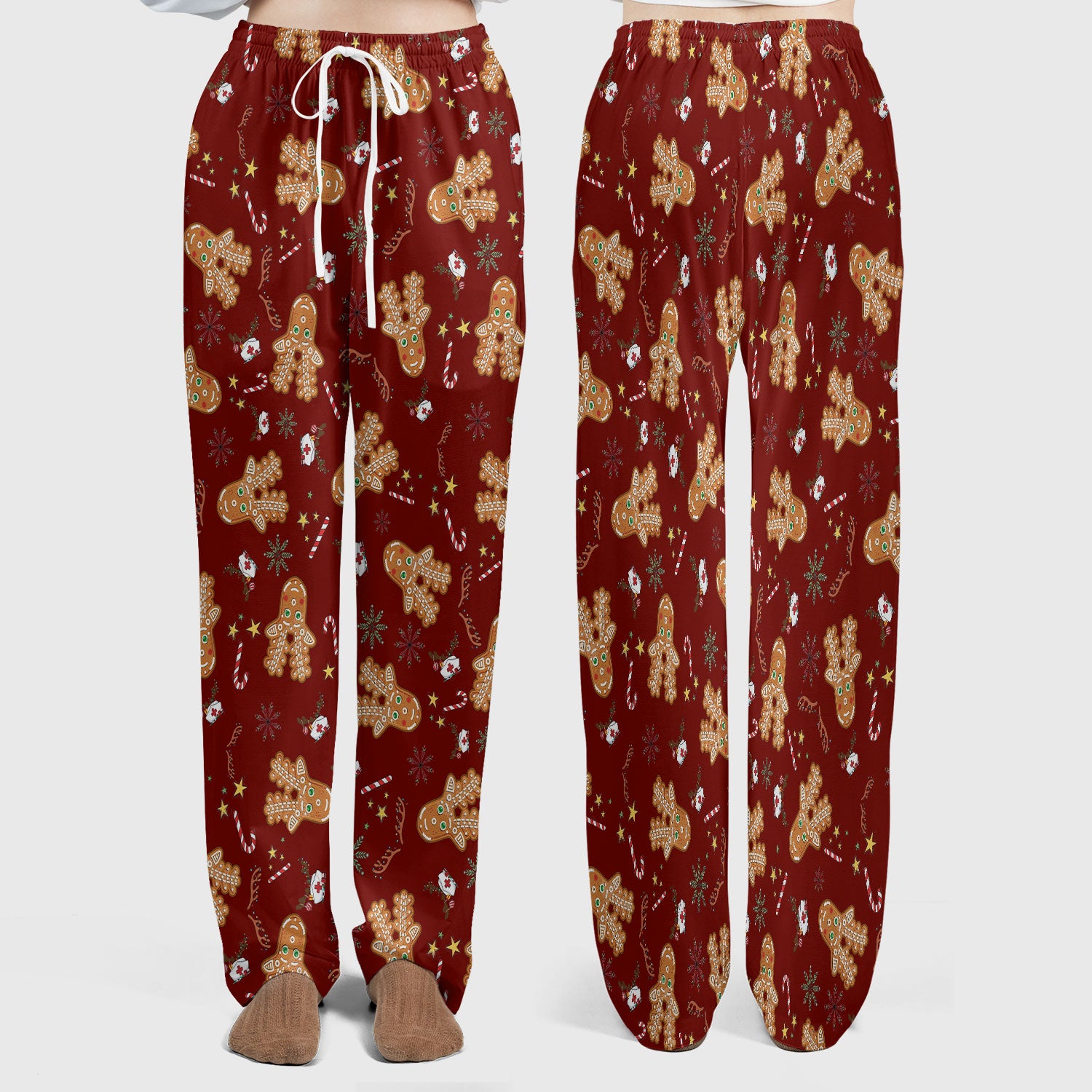 Gingerbread Cookies Reindeer Women's Scrub Sets - Comfortable Scrubs for Nurses - Funny Christmas Med Uniform