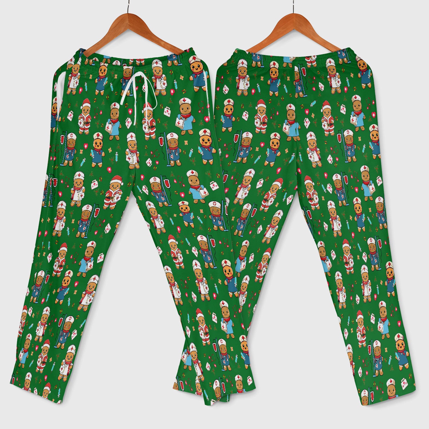 Gingerbread with Santa Nurse Scrub Set - Santa’s Favorite Nurse Holiday Gift - Medical Uniform for RN LPN CNA - Funny Xmas Ugly Sweater