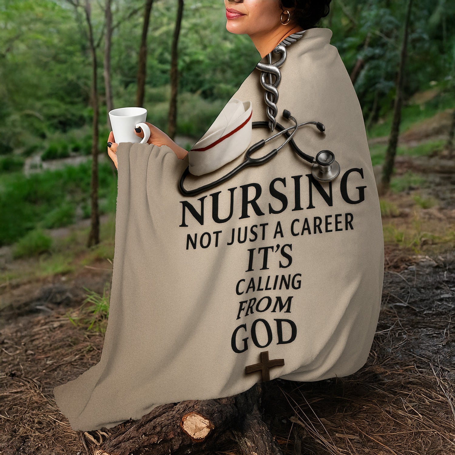 Christian Nurse Blanket - Faith-Based Throw Blanket for RN CNA LPN - Nursing Is a Calling from God Gift Idea