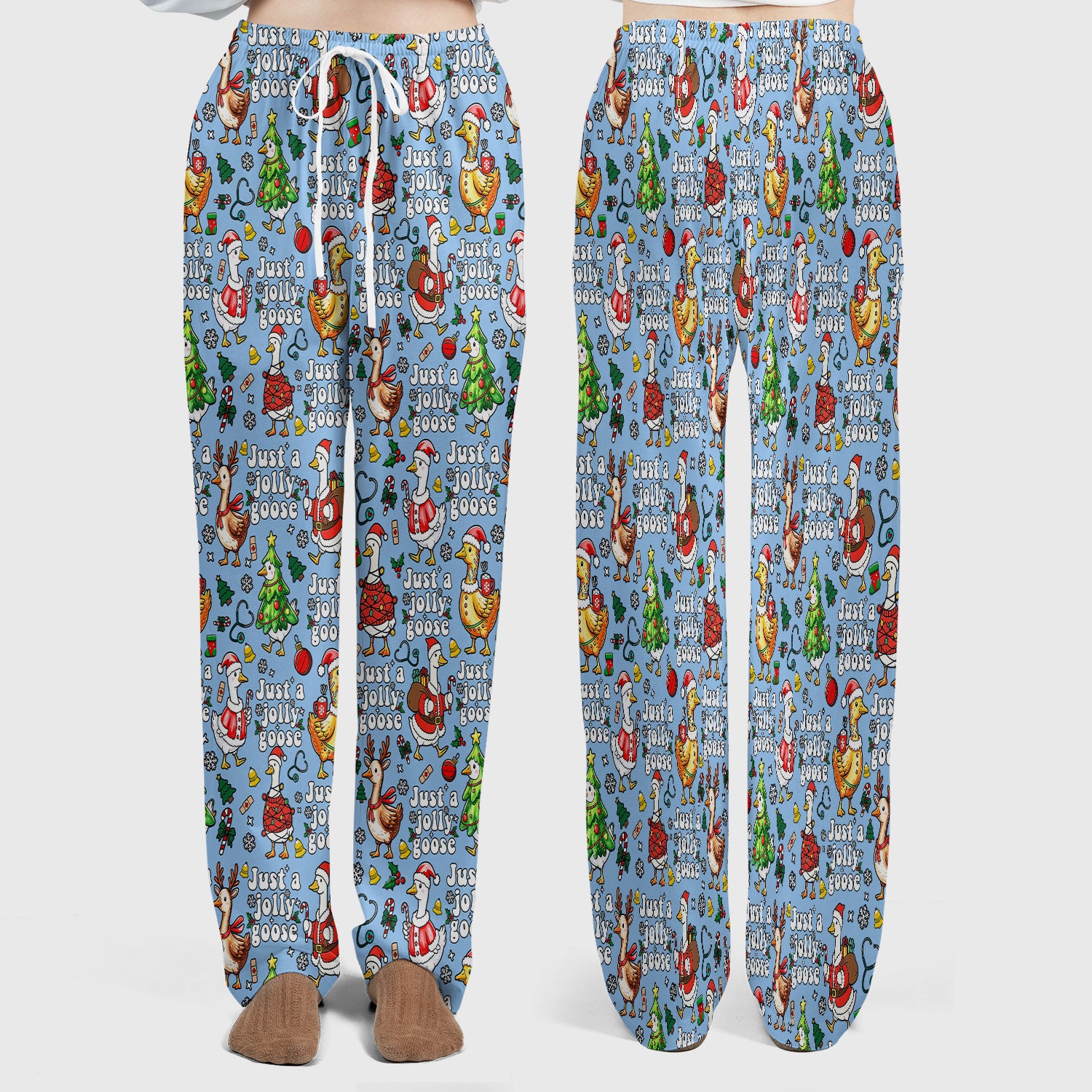 Christmas Goose Scrub Set for Nurse - Funny Jolly Holiday Medical Uniform for Women