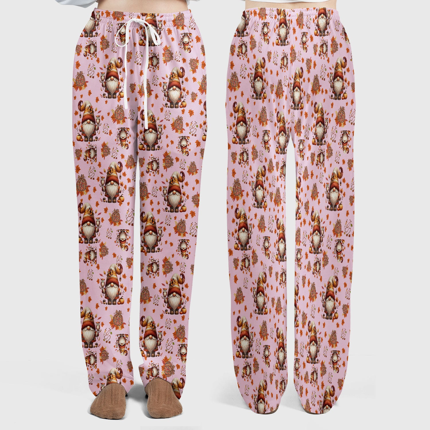 Autumn Leaves Pumpkin Scrubs Set for Women - Gnome Scrubs for Nurse Mama - Breathable Fabrics Nursing Uniform