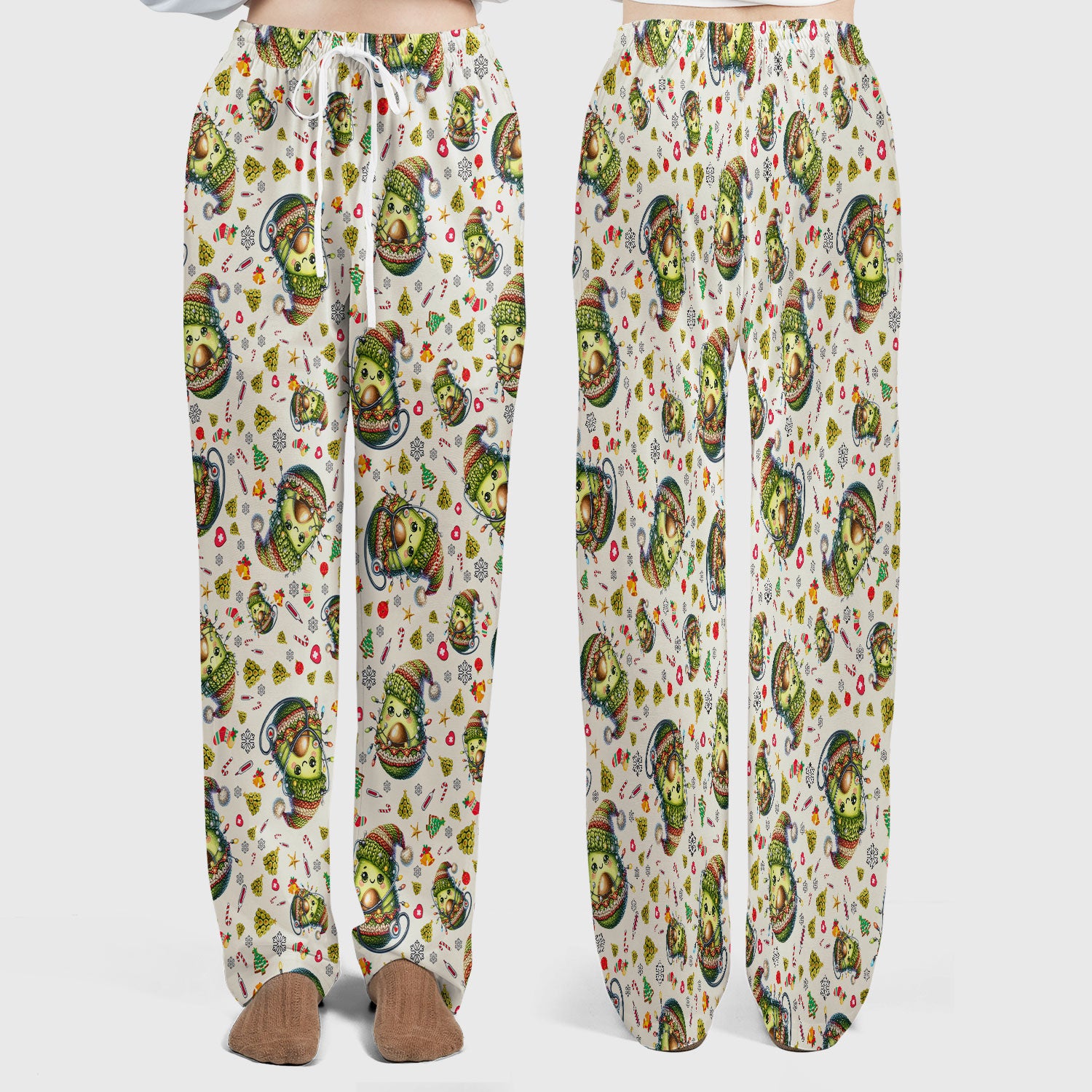 Avocado Scrub Set for Nurse - Funny Christmas Nursing Pants and V Neck Top - Cute Holiday Medical Uniform