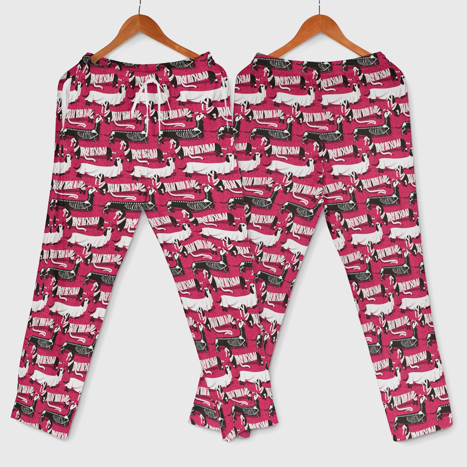 Halloween Scrub Set for Women - Spooky Skeleton Med Uniform - Dachshund Nursing Pants - Ugly Sweater for Wiener Dog Lover