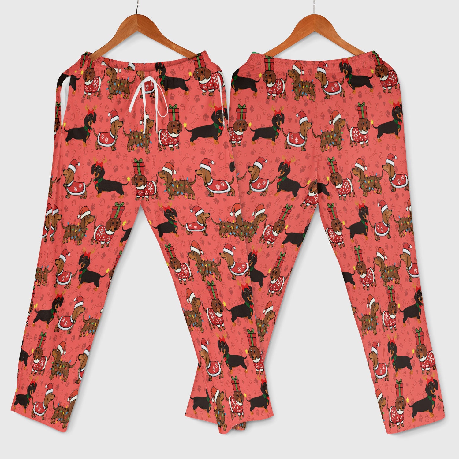 Funny Dachshund Dog Nursing Scrub Pants for Women - Wiener Santa Scrub Set for Nurse - Funny Medical Uniform for RN CNA LPN