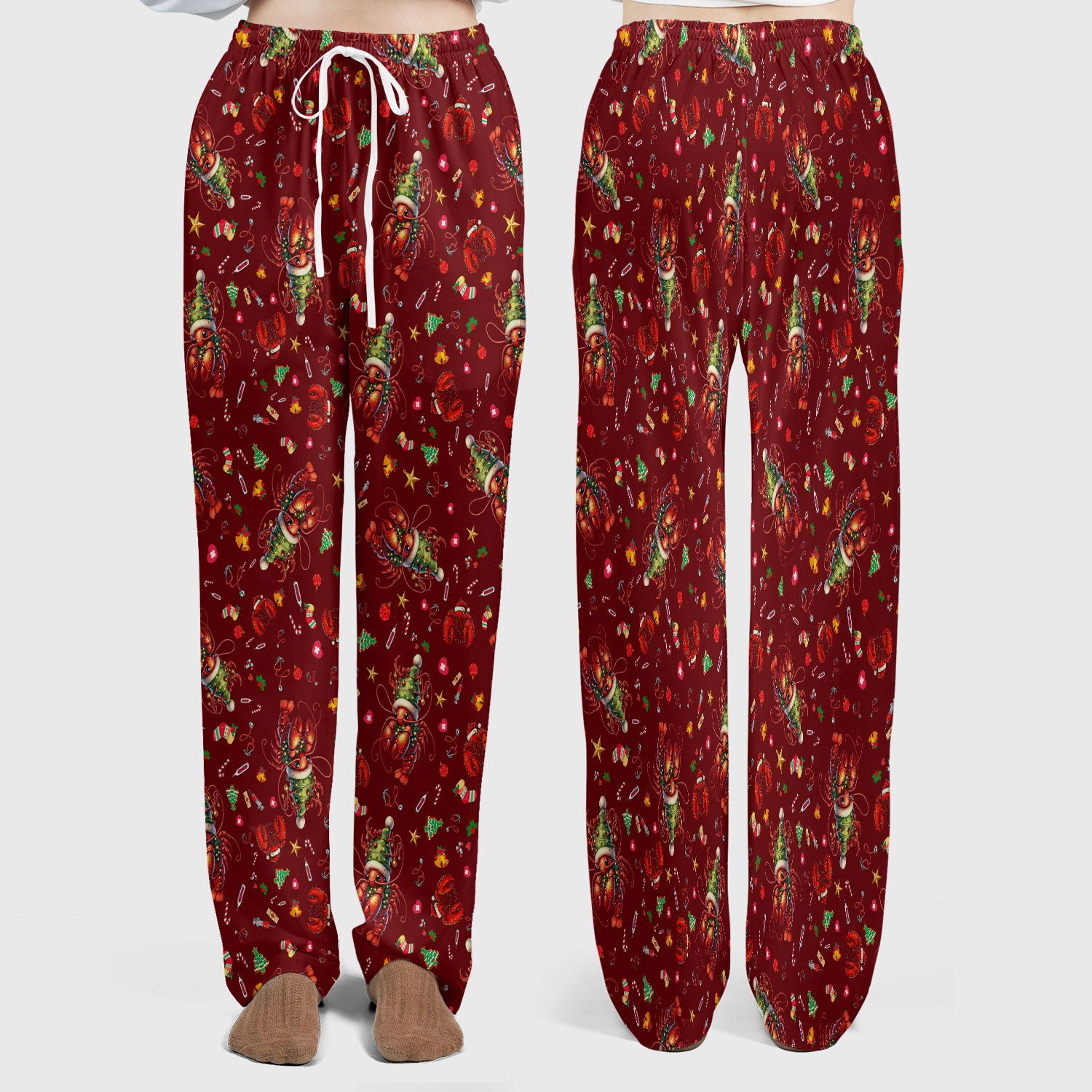 Whimsical Crawfish Christmas Scrub Set – Southern Christmas Cajun Holiday Crawfish Pattern – Cute Medical Uniform for Nurses, Vets And Healthcare Workers