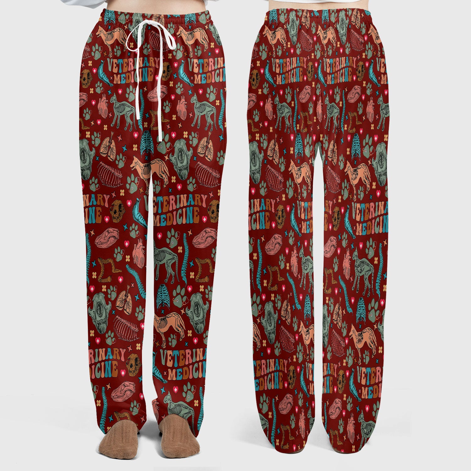 Vet Tech Scrub Set - Veterinary Medicine Scrubs Pants and V Neck Top - Animal Medical Uniform for Women Nurse Gift