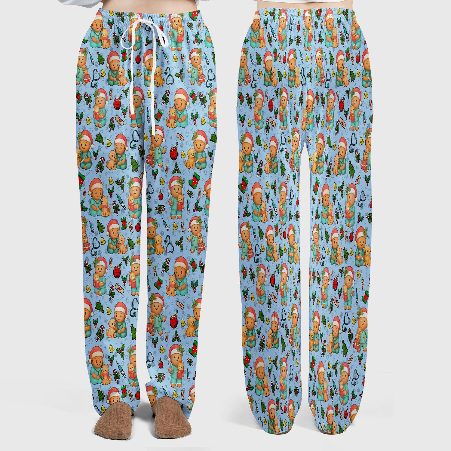 Cute Pharmacy Christmas Scrub Set – Funny Gingerbread Nurse Print Shirt – Festive Holiday Medical Uniform for Pharmacy Tech and Doctor