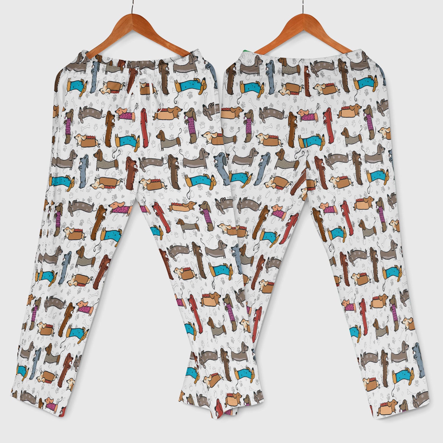 Cute Dachshund Women's Scrub Sets - Funny Sausage Dog Scrub Pants and V Neck Top - Breathable Med Uniform - Nursing Gift