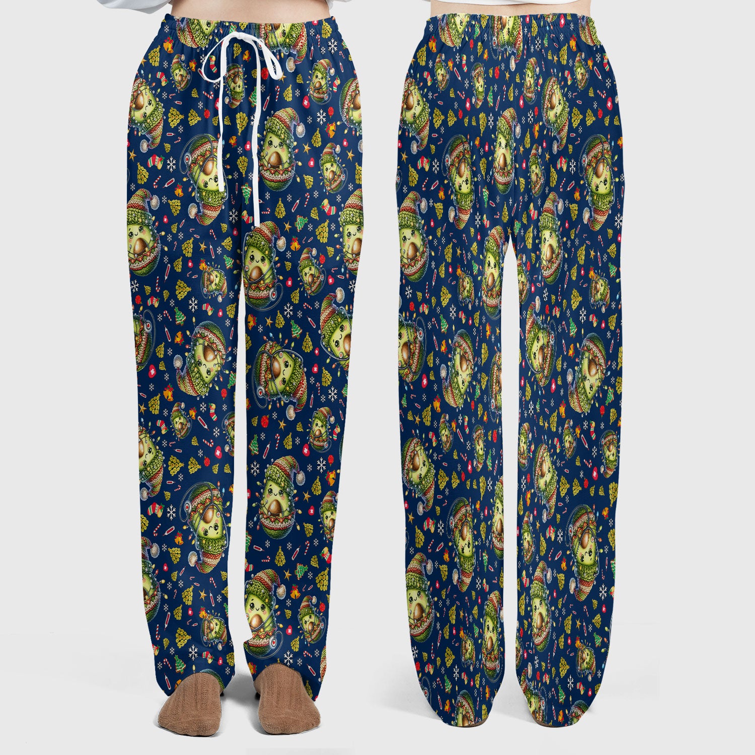 Avocado Scrub Set for Nurse - Funny Christmas Nursing Pants and V Neck Top - Cute Holiday Medical Uniform