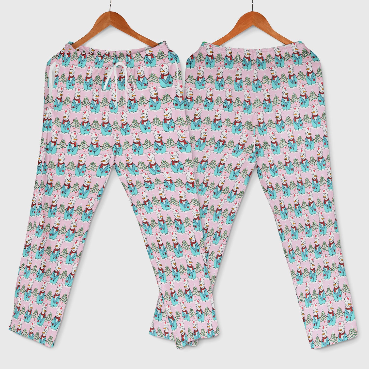 Christmas Snowman Nurse Scrub Pants - Holiday Med Uniform for Women - Comfortable Nursing Scrub Sets - Snowman Ugly Sweater Gift