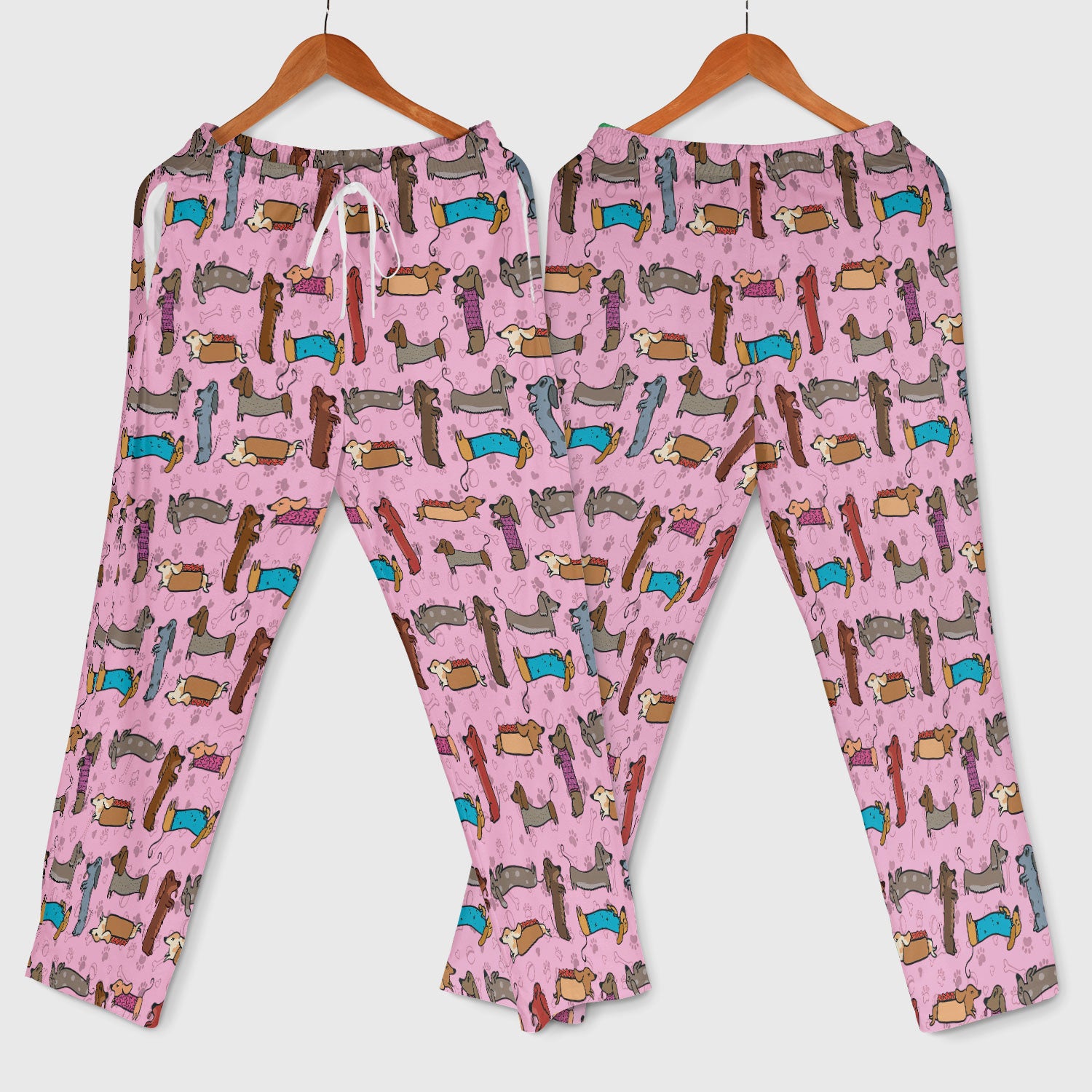 Cute Dachshund Women's Scrub Sets - Funny Sausage Dog Pattern Med Uniform - Nursing Gift for RN LPN CNA