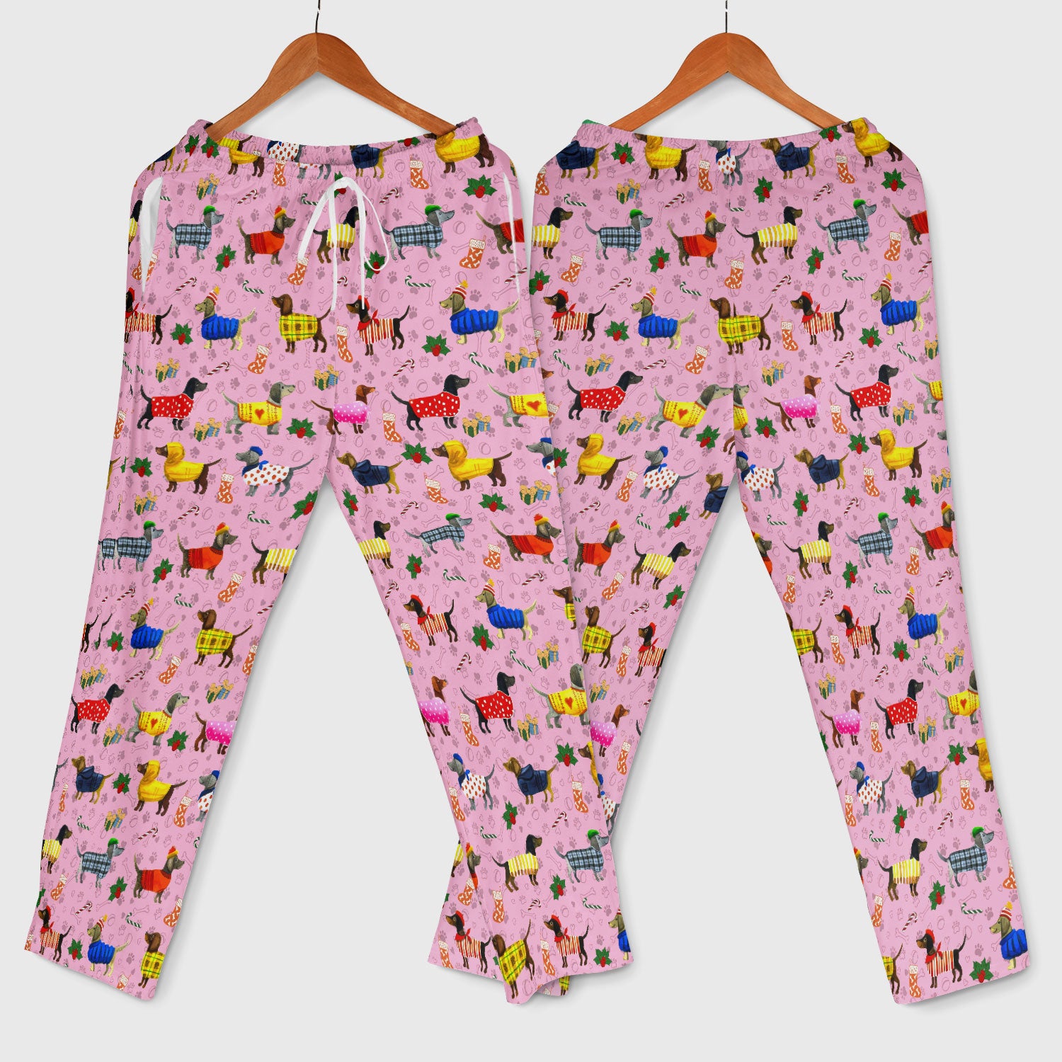 Funny Wiener Dog Scrub Set - Dachshund Paw Prints Nurse Uniform - Comfortable Nursing Pants - Holiday Gift for Her