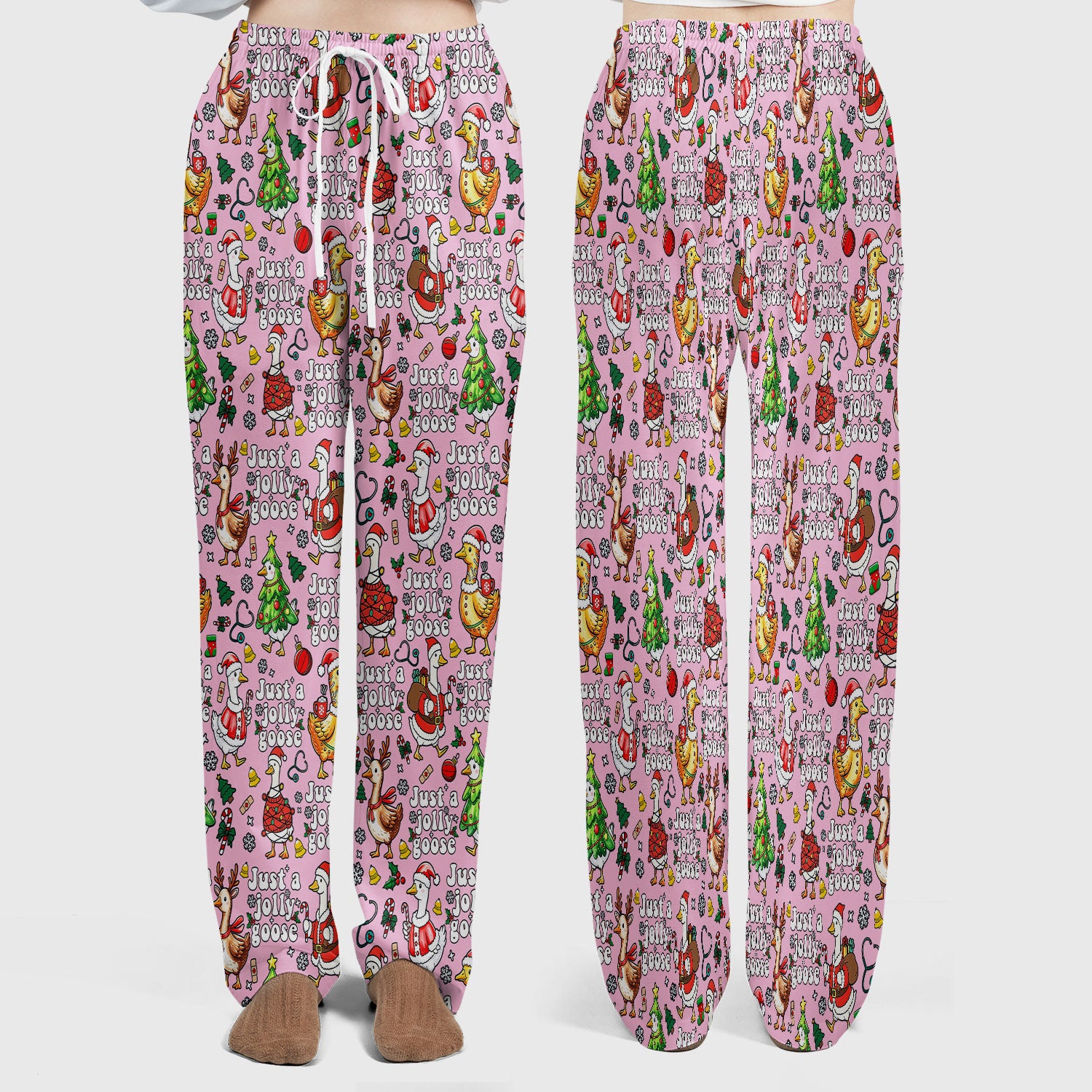 Christmas Goose Scrub Set for Nurse - Funny Jolly Holiday Medical Uniform for Women