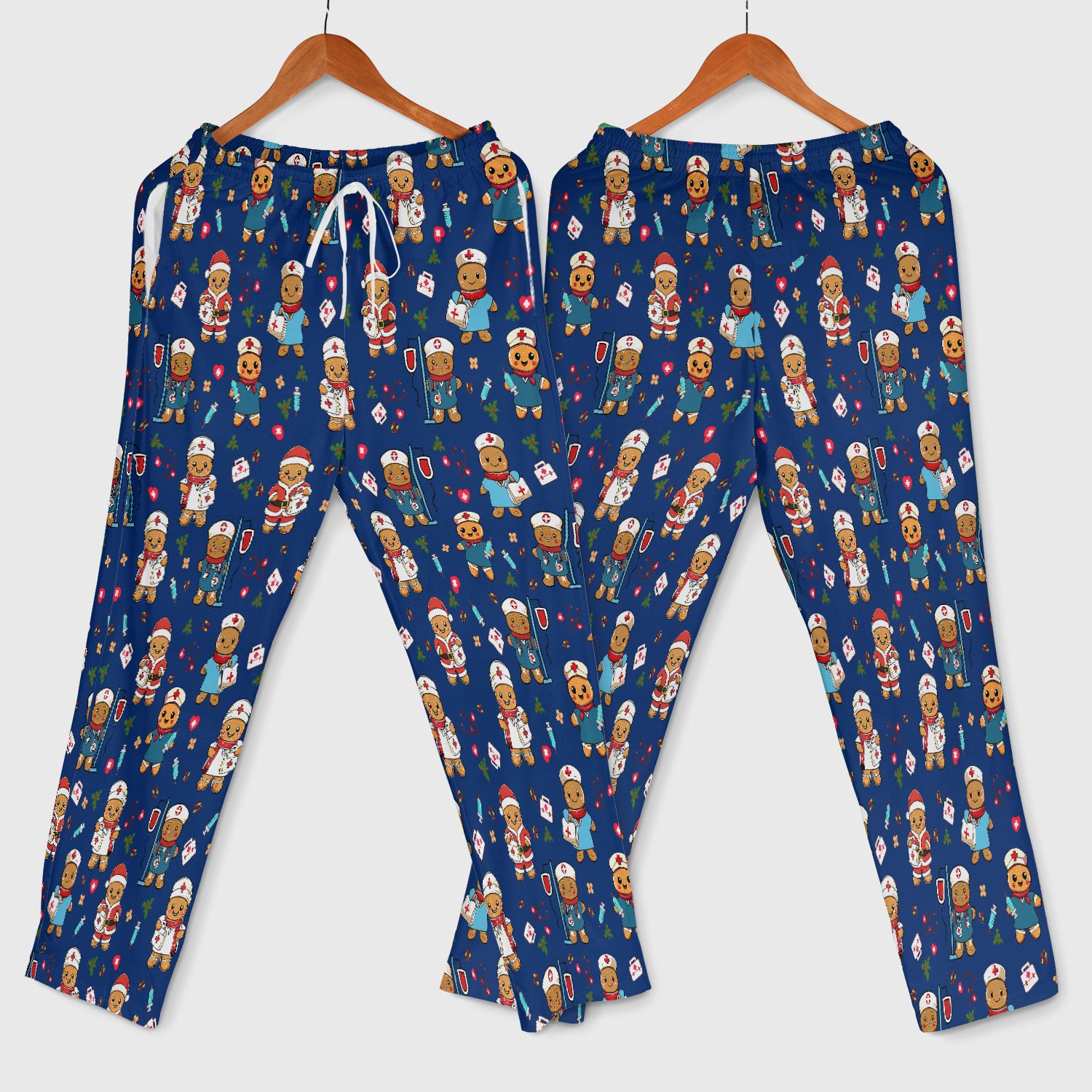 Gingerbread Nurse Scrub Pants - Santa’s Favorite Nurse Holiday Gift - Medical Uniform Set for RN LPN CNA - Funny Xmas Ugly Sweater