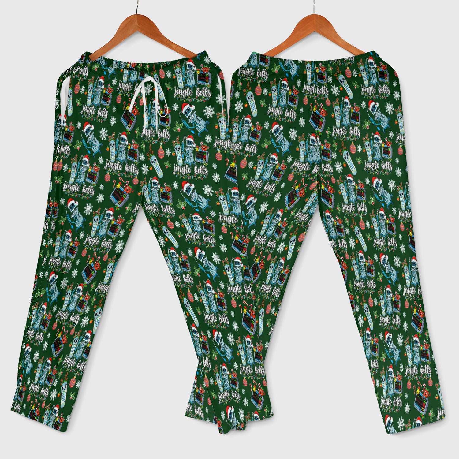 Funny Xmas Women's Scrub Sets - Jingle Bells Holiday Med Uniform -  Christmas Scrub Pants and V Neck Top for RN LPN CNA