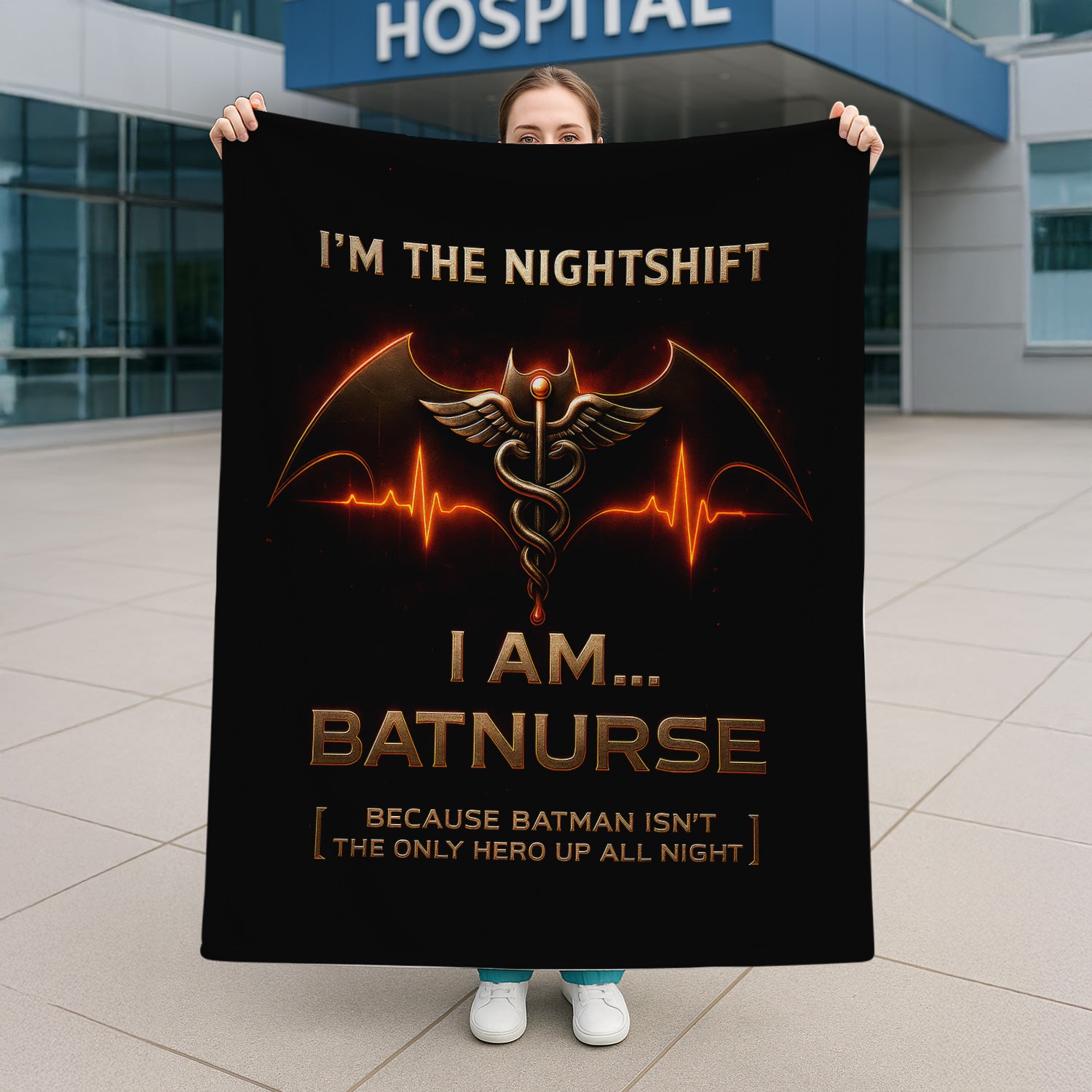 Personalized I Am Batnurse Blanket for Nurses - Funny Superhero Throw for Medical Staff - Gift for Night Shift RN LPN CNA