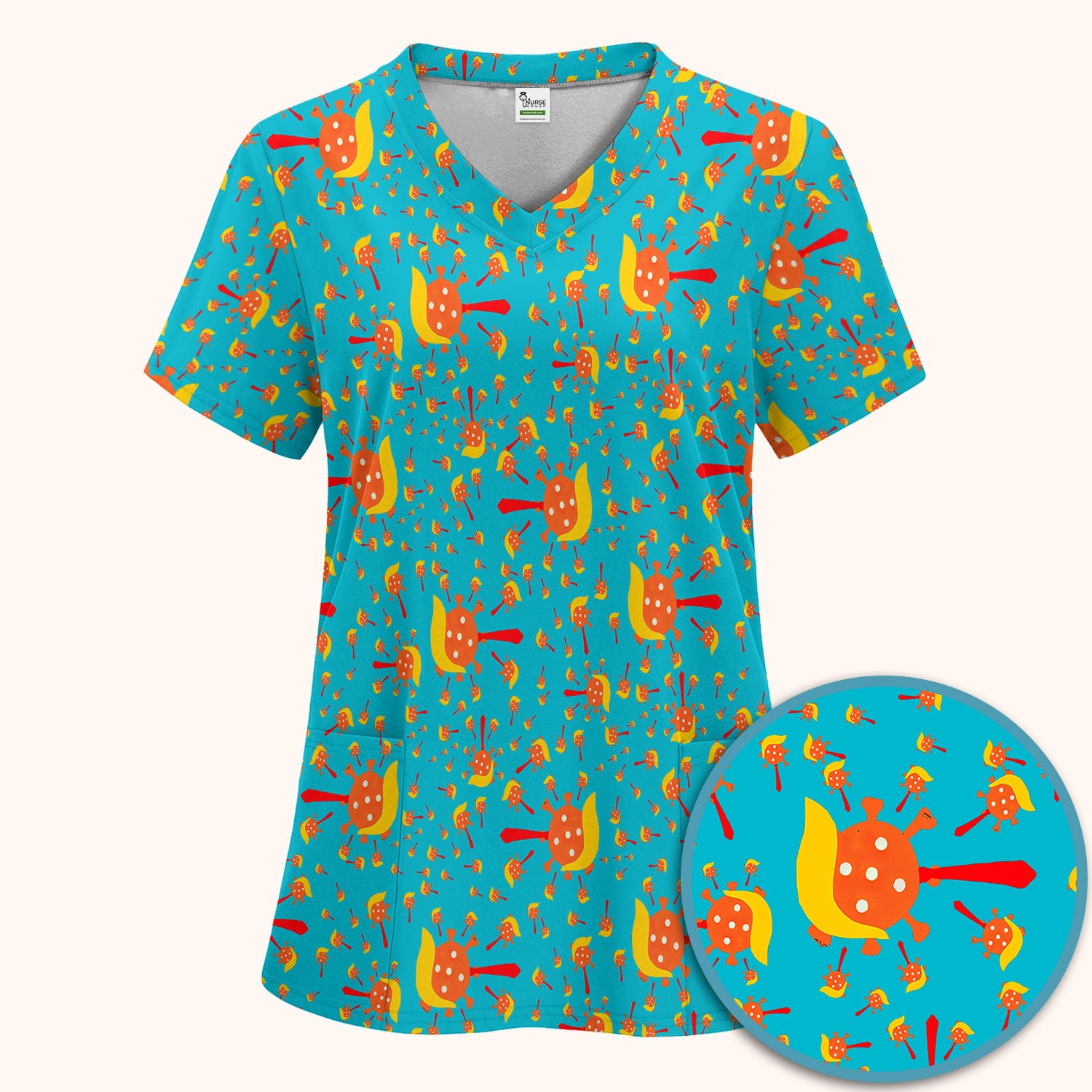 The Deadliest Virus Is Ignorance Scrub Set - Black Nursing Scrubs Pants and V Neck Top - Breathable Fabrics Nursing Uniform