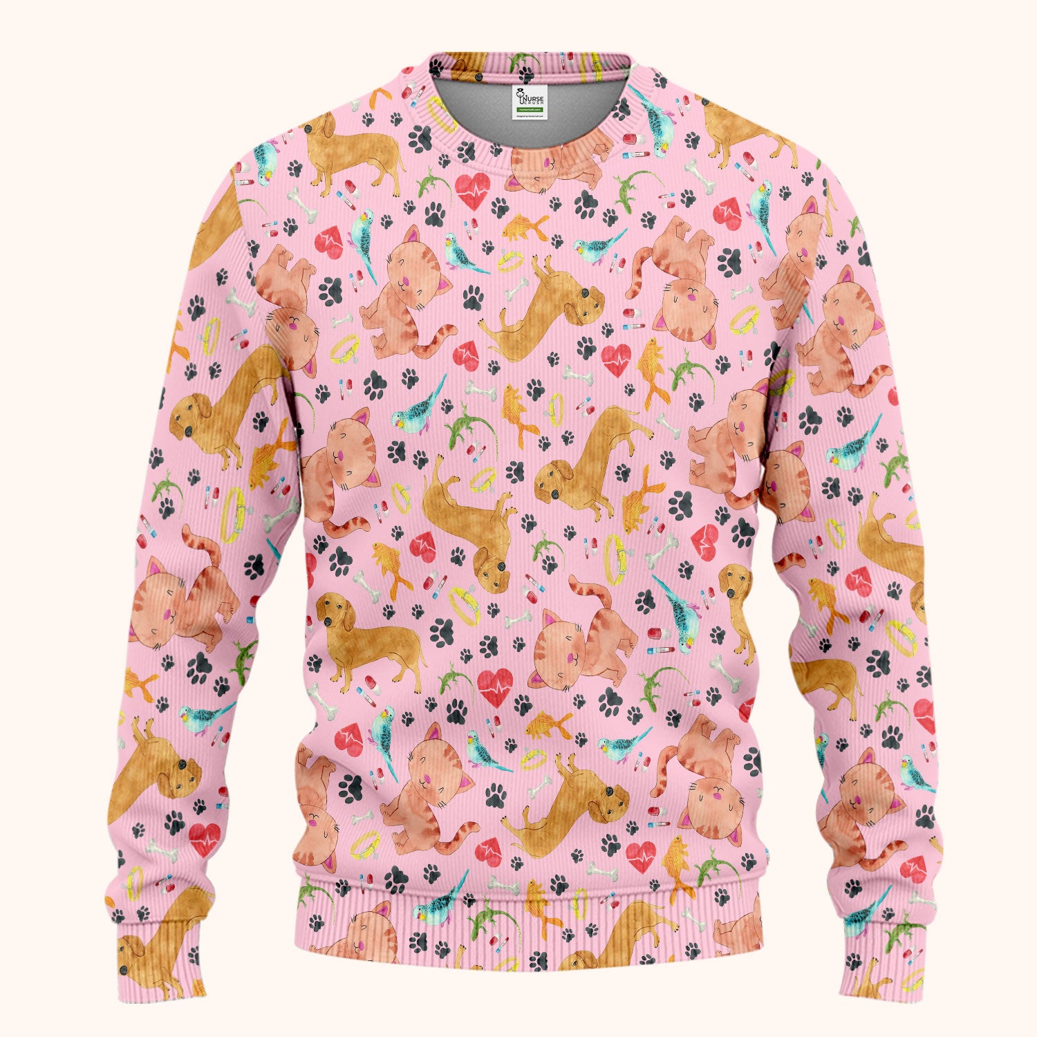 Cute Cat Dog Scrub Set - Animal Lover Medical Uniform - Funny Veterinary Nurse Gift for Women RN CNA LPN