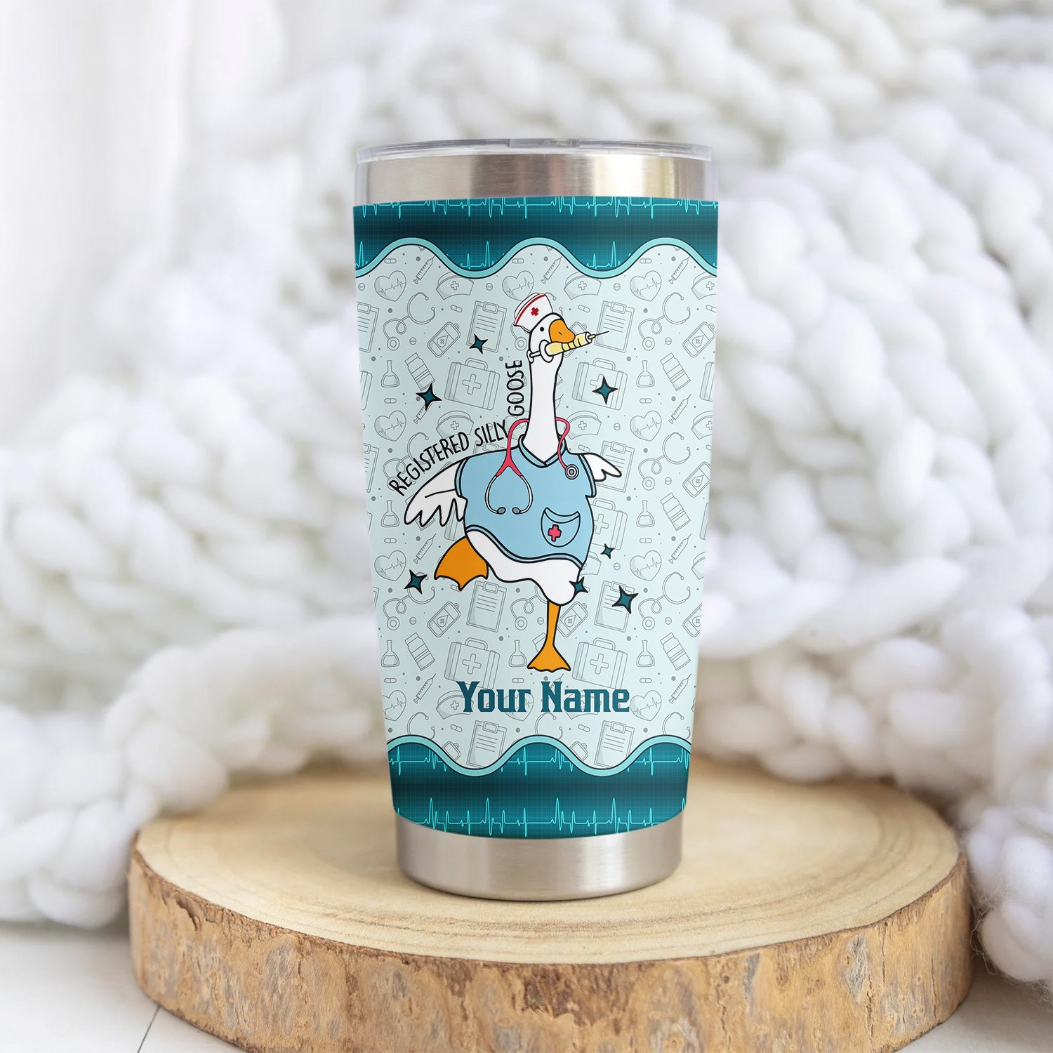 Personalized Silly Goose Nurse Tumbler - Registered Silly Goose Design - Fun Gift for Healthcare Workers, Nurses, and RN LPN
