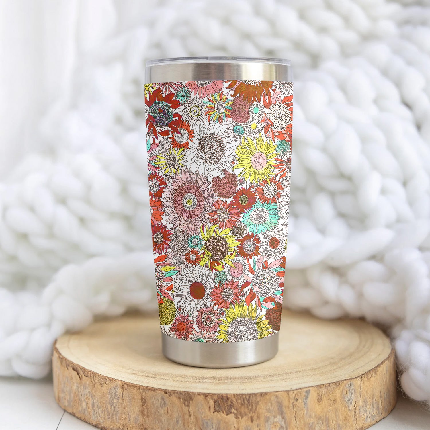 Sunflower Floral Tumbler for Nurses - Bright Medical Pattern RN LPN CNA - Appreciation Gift for Healthcare Workers & Nursing Teams