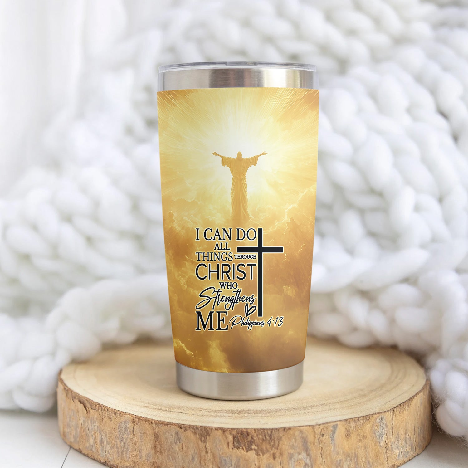 Personalized Nursing Faith Tumbler - Bible Verse All Things Through Christ - RN LPN CNA ER Gift