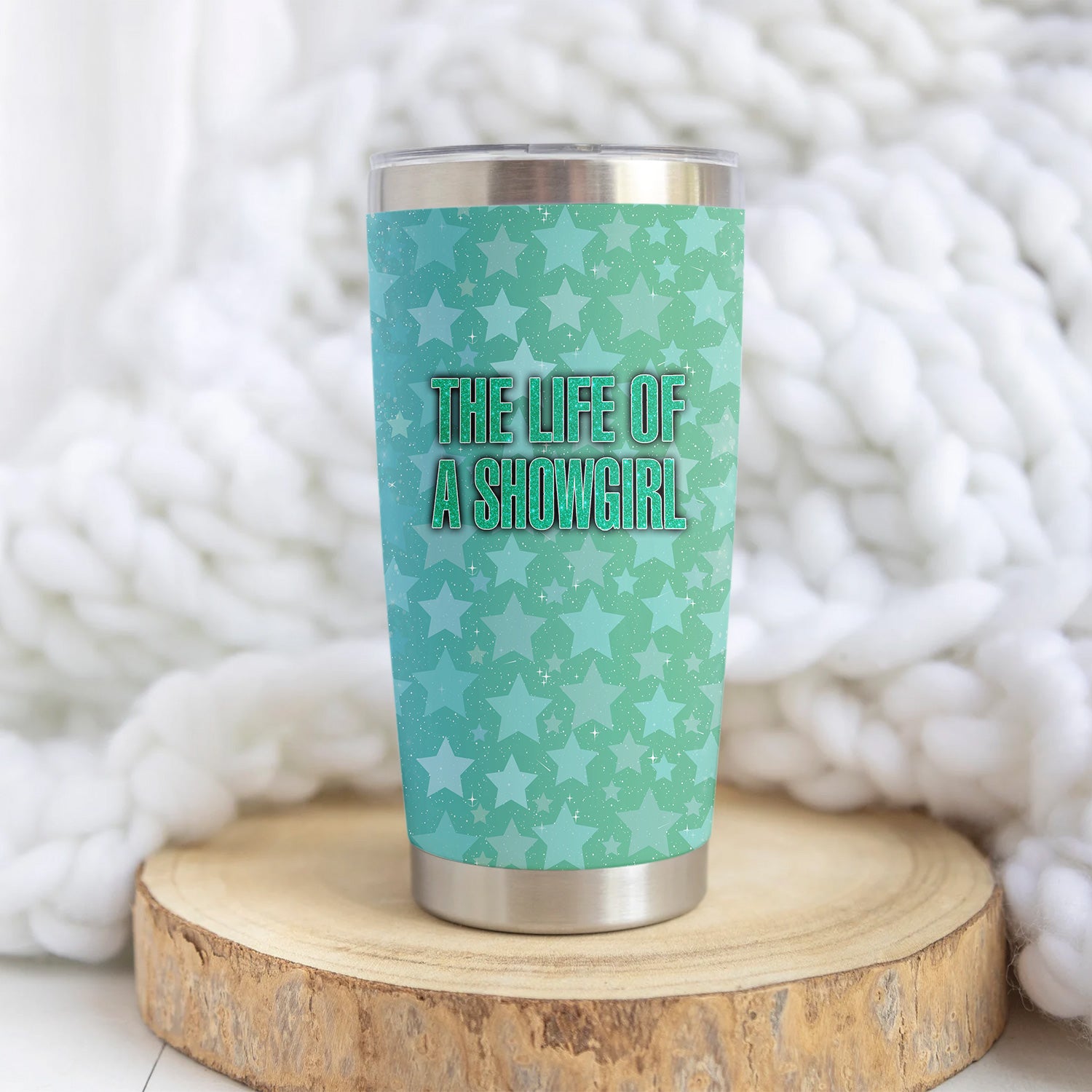 Personalized Women's Showgirl Tumbler - Funny Quote & Glitter Star Graphic Design - Gift for RN LPN CNA