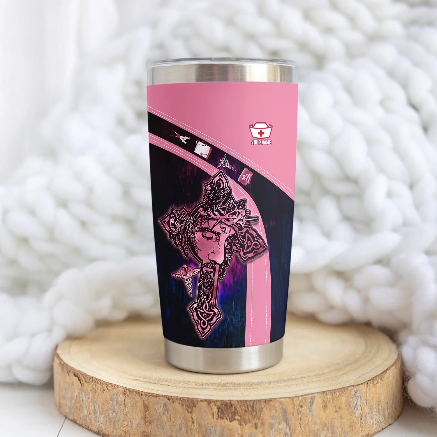Custom Nurse Faith Tumbler - God Says I Am Bible Verses Design - Gift for RN LPN Healthcare Workers