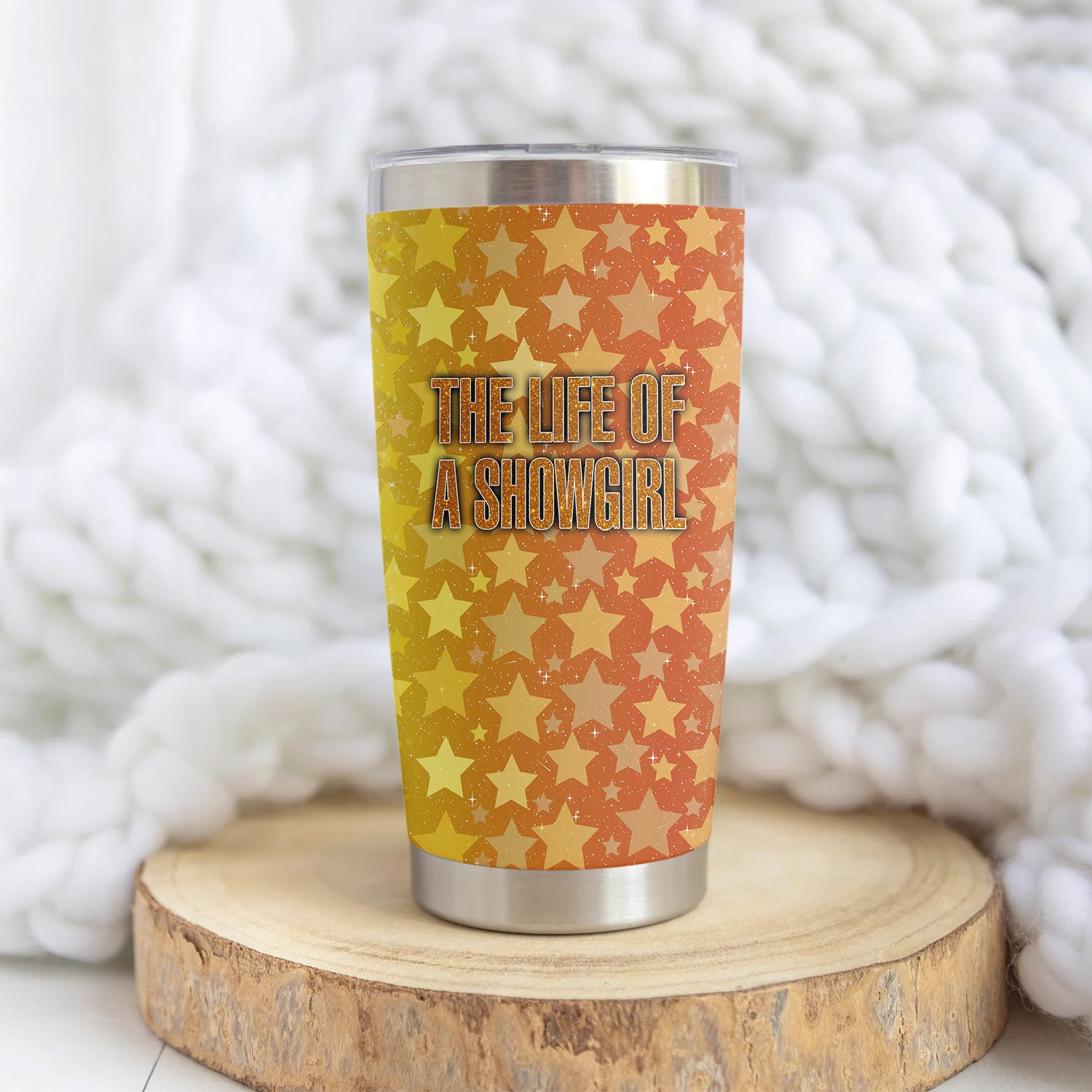 Personalized Women's Showgirl Tumbler - Funny Quote & Glitter Star Graphic Design - Gift for RN LPN CNA