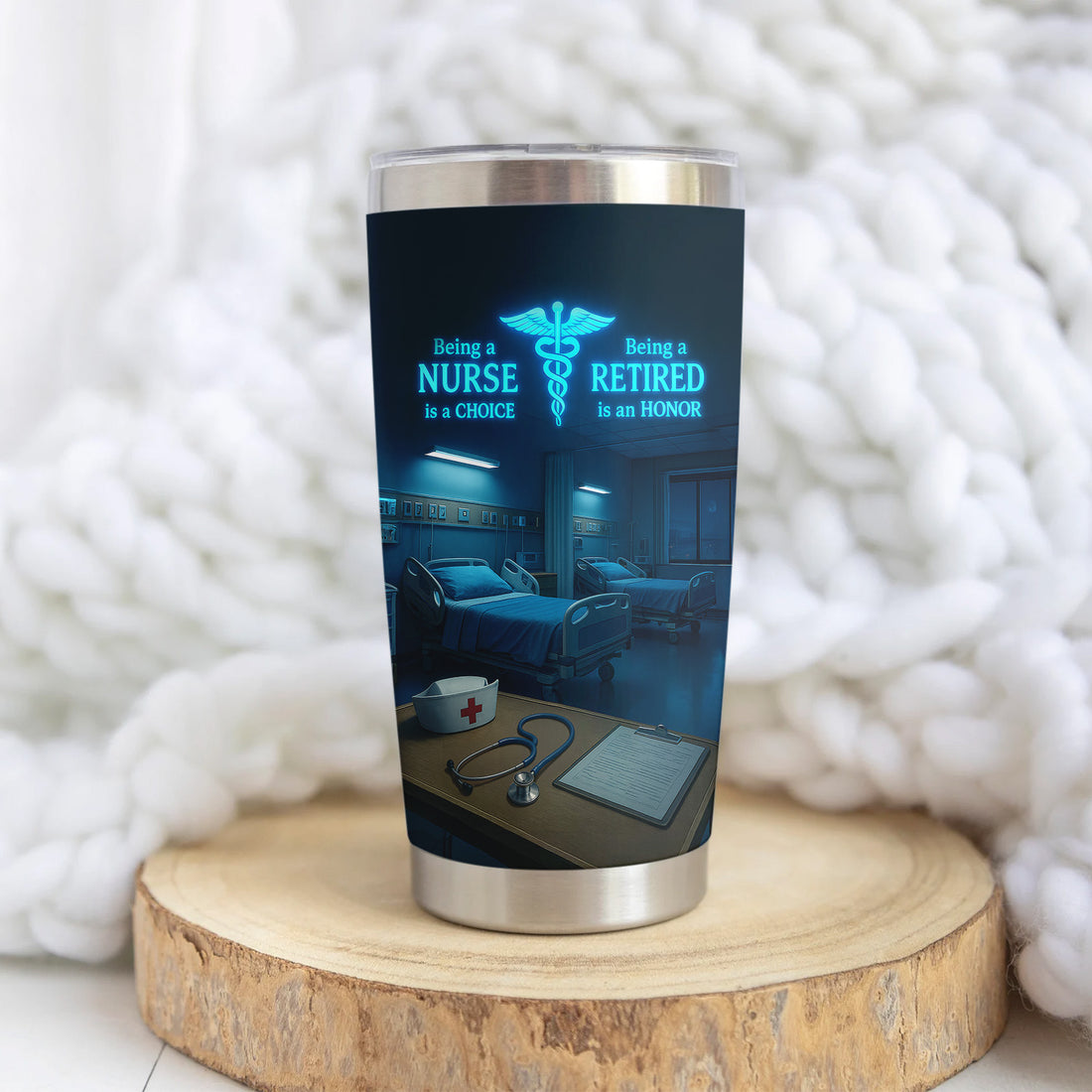 Custom Retired Nurse Tumbler Gift - Being a Nurse Is a Choice, Retired Is an Honor - Gift for RN LPN CNA