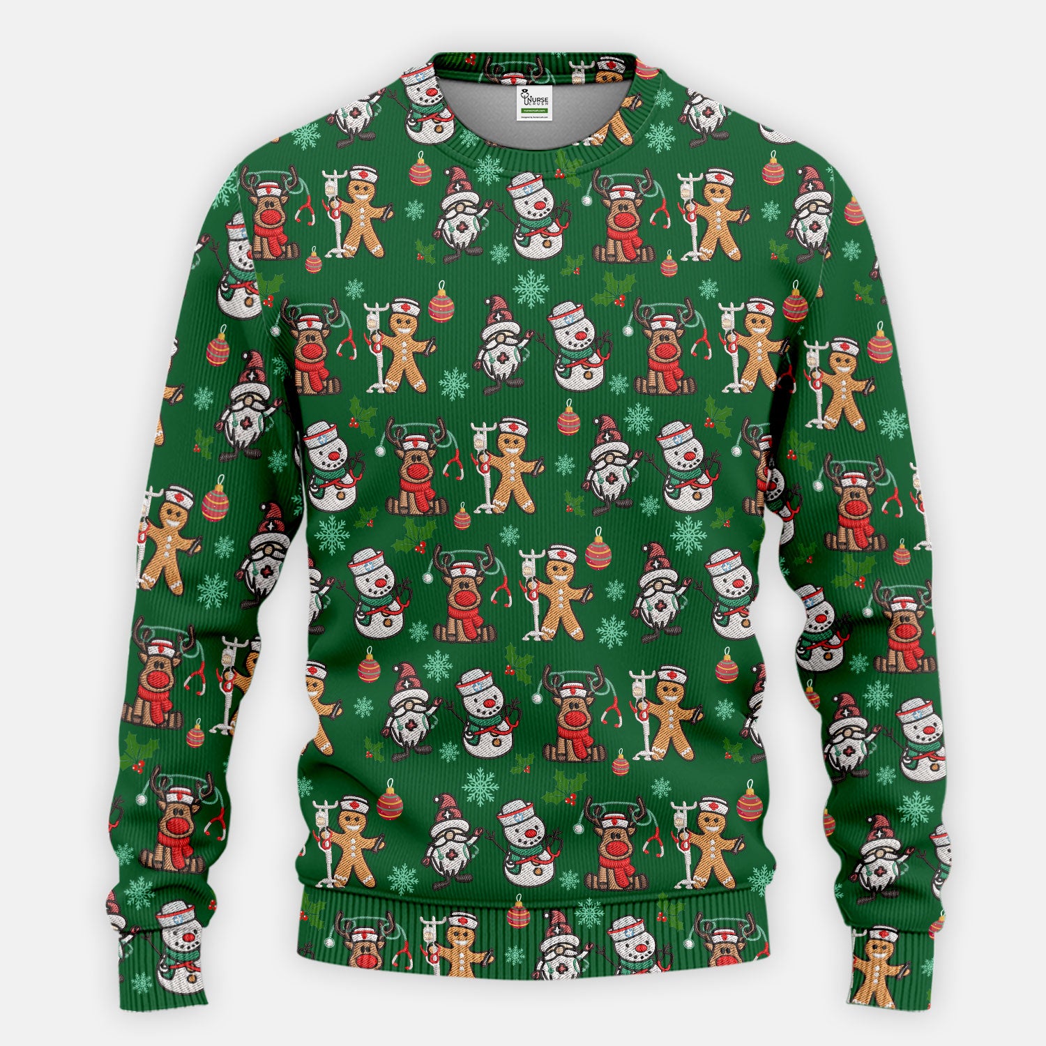 Reindeer Christmas Women's Scrub Sets - Gingerbread Cookies and Santa Claus Medical Uniform - Comfortable Scrubs for Nurses