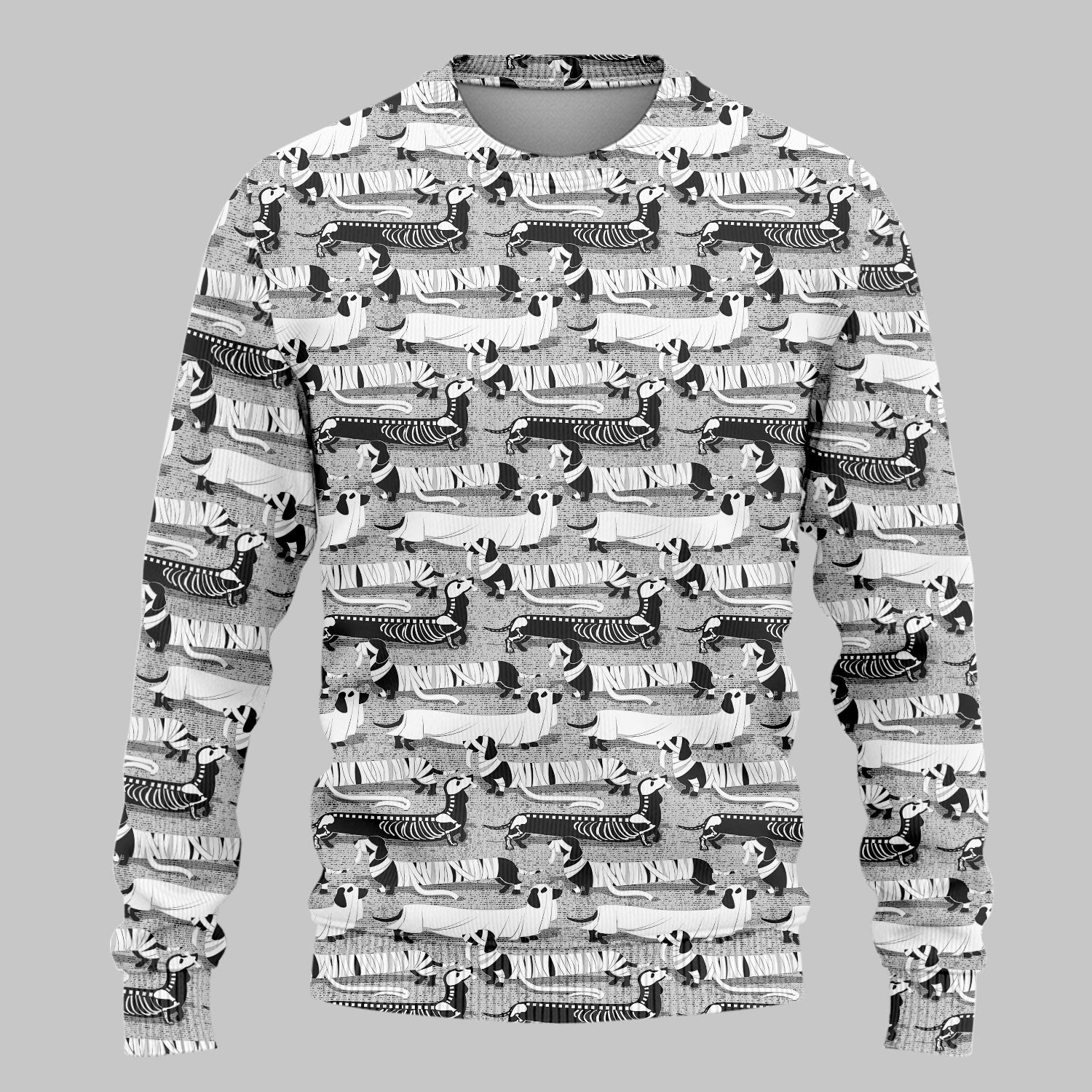 Halloween Scrub Set for Women - Spooky Dachshund Skeleton Med Uniform - Comfortable Nursing Pants - Ugly Sweater for Pet Lover