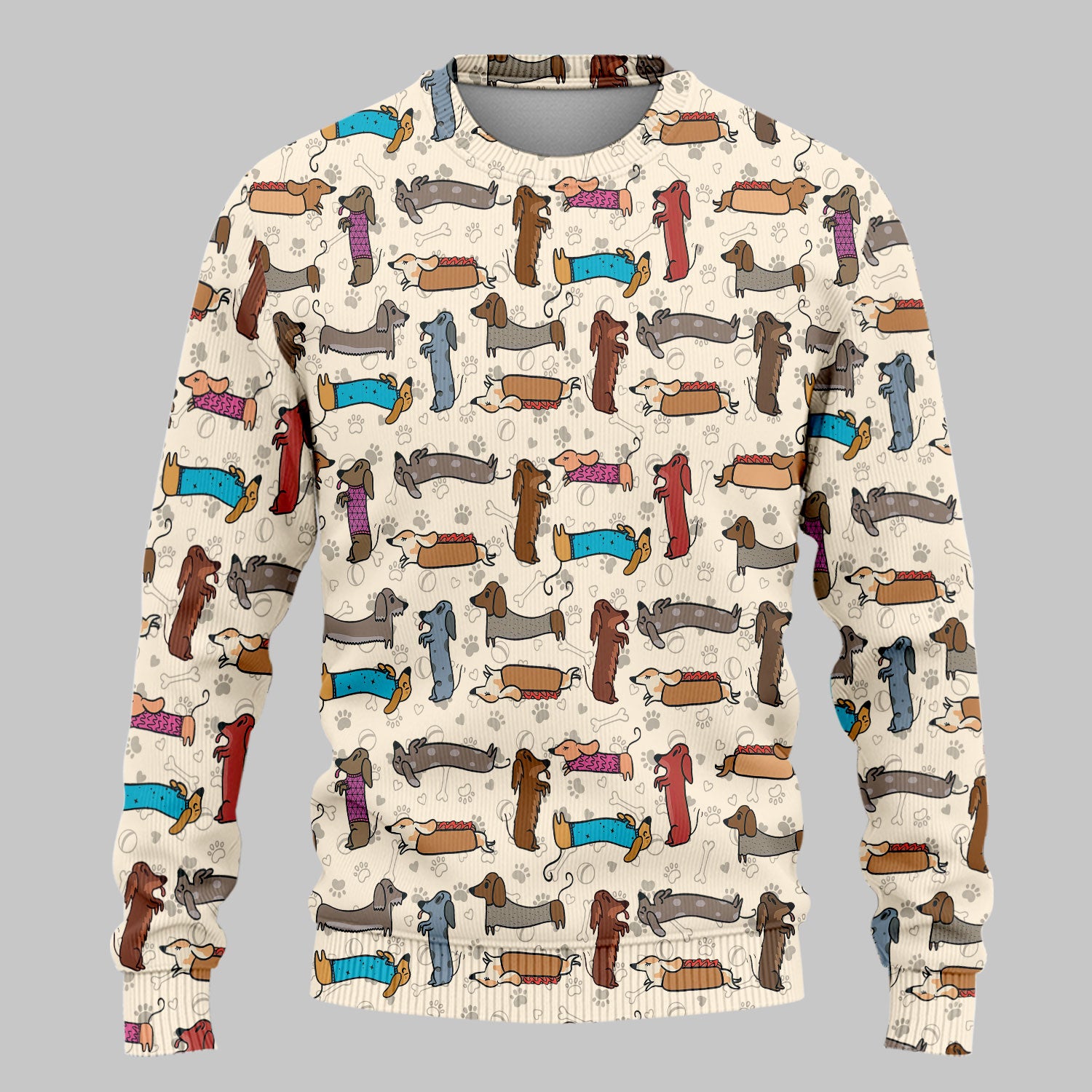 Cute Dachshund Women's Scrub Sets - Funny Sausage Dog Pattern Med Uniform - Nursing Gift for RN LPN CNA