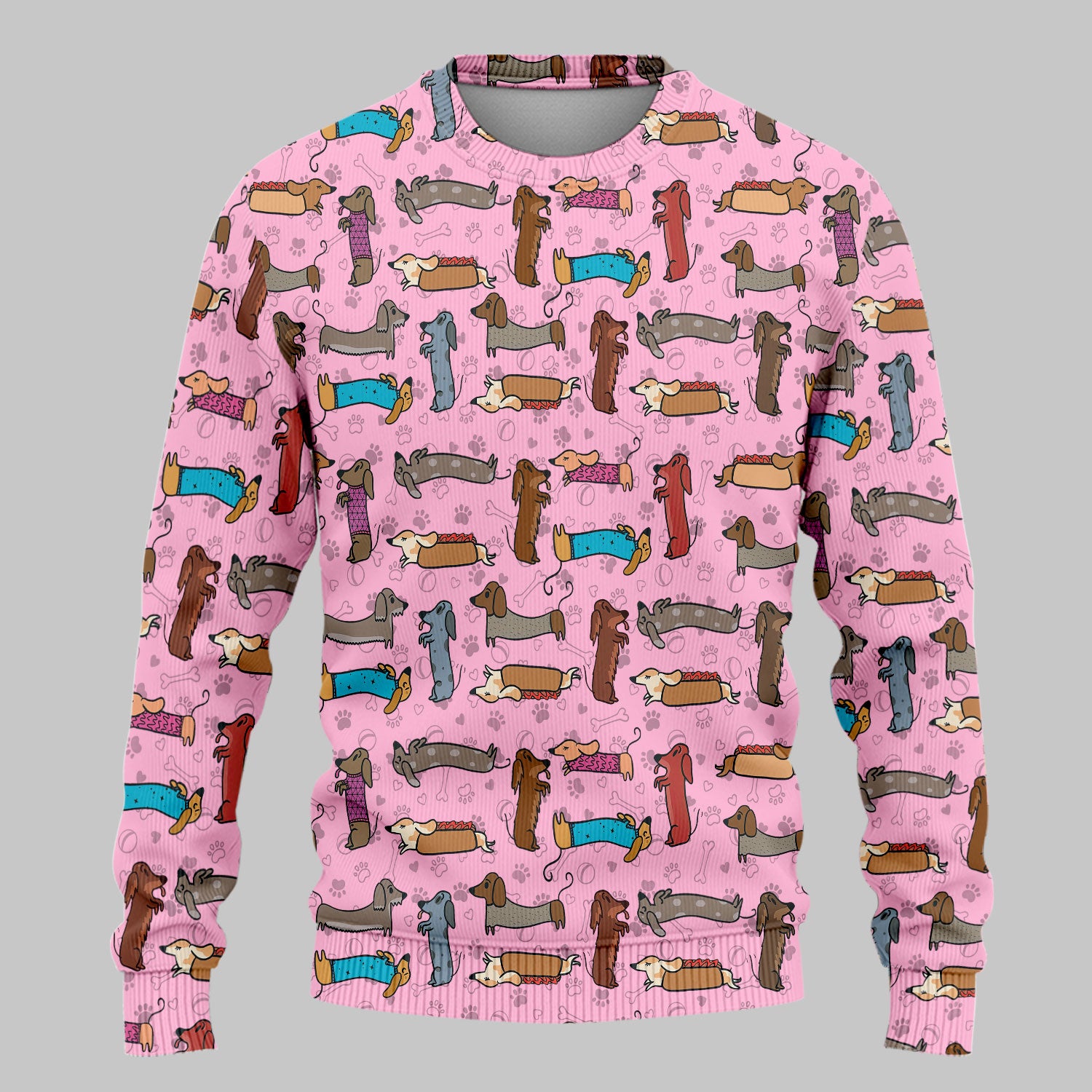 Cute Dachshund Women's Scrub Sets - Funny Sausage Dog Pattern Med Uniform - Nursing Gift for RN LPN CNA