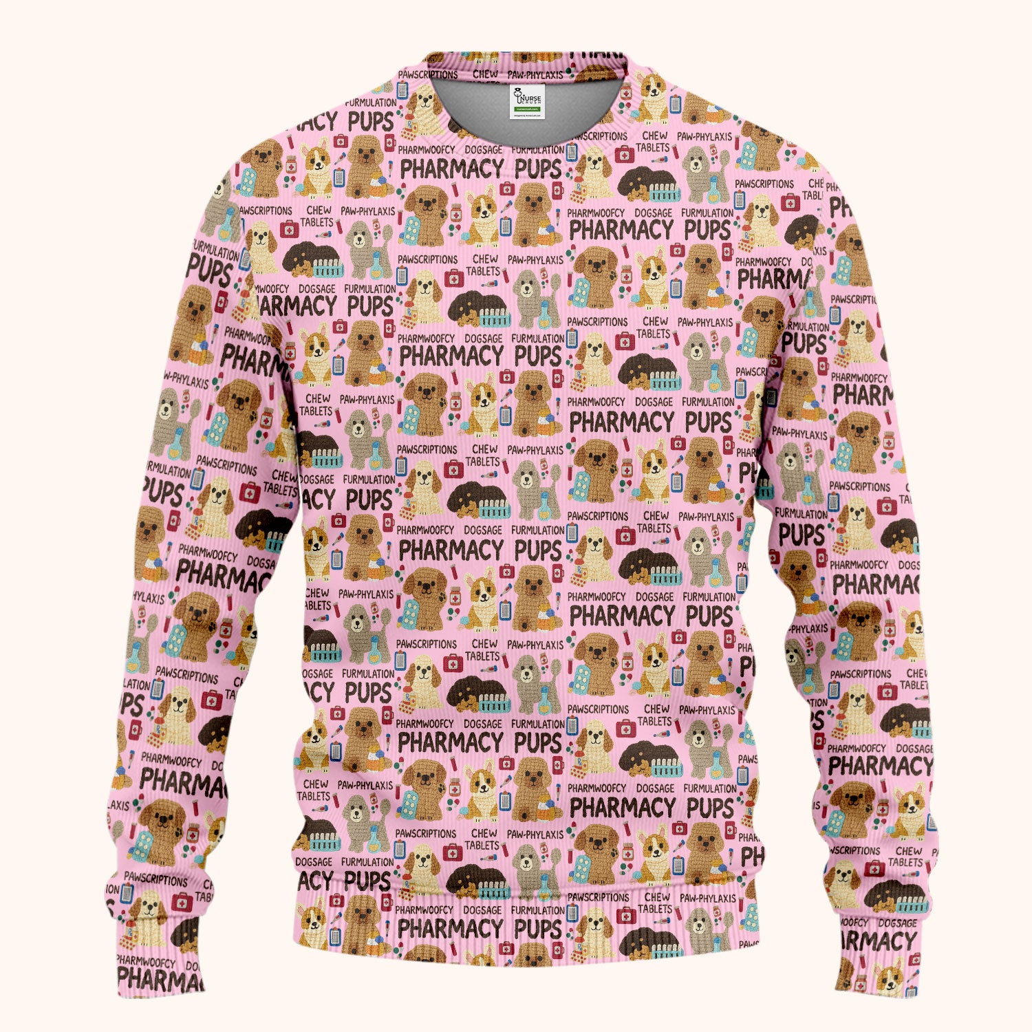 Pharmacy Pups Scrub Set for Women - Cute Dog Medical Uniform for Pharmacists & Vet Techs - Fun Pharmacy Nursing Gift