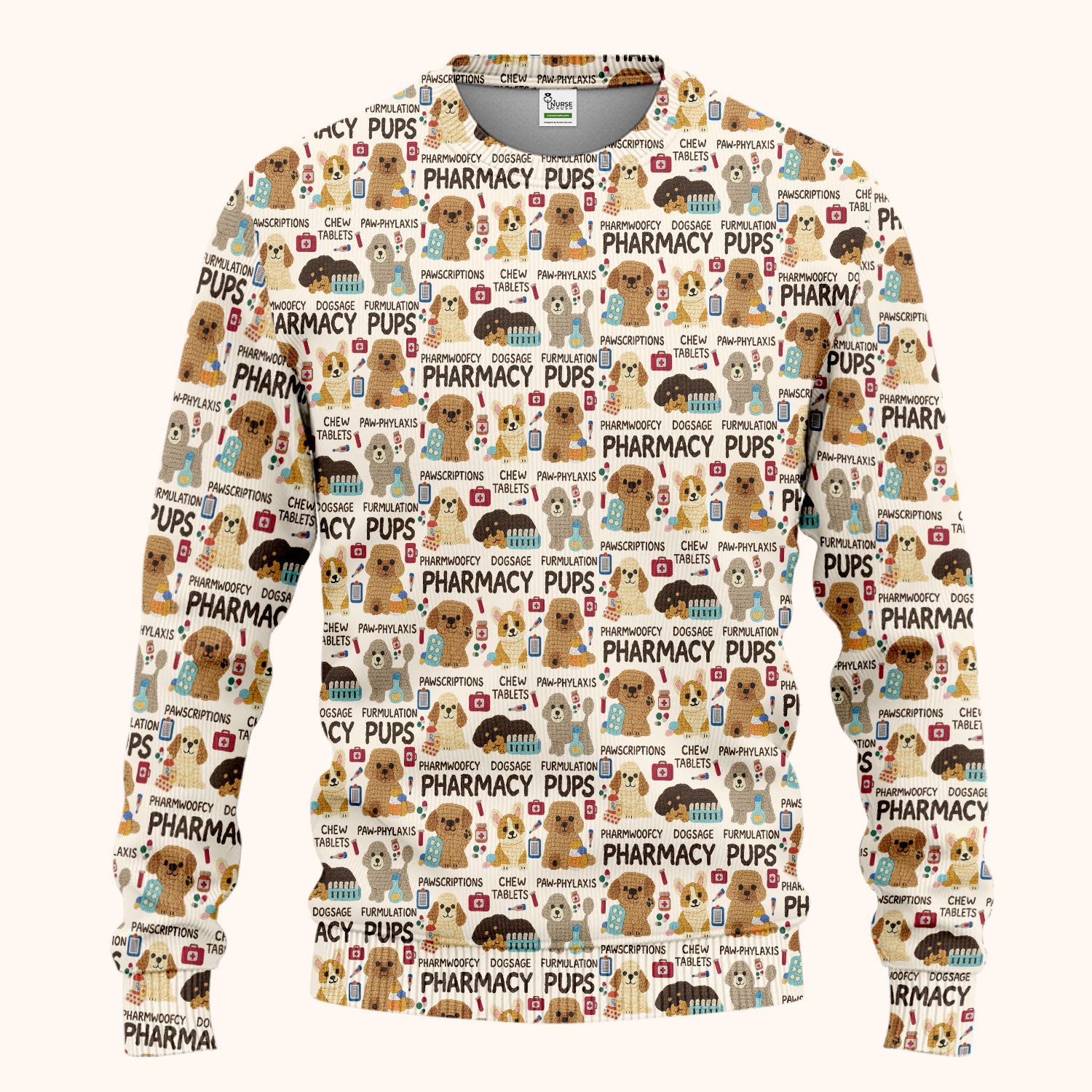 Pharmacy Pups Scrub Set for Women - Cute Dog Medical Uniform for Pharmacists & Vet Techs - Fun Pharmacy Nursing Gift