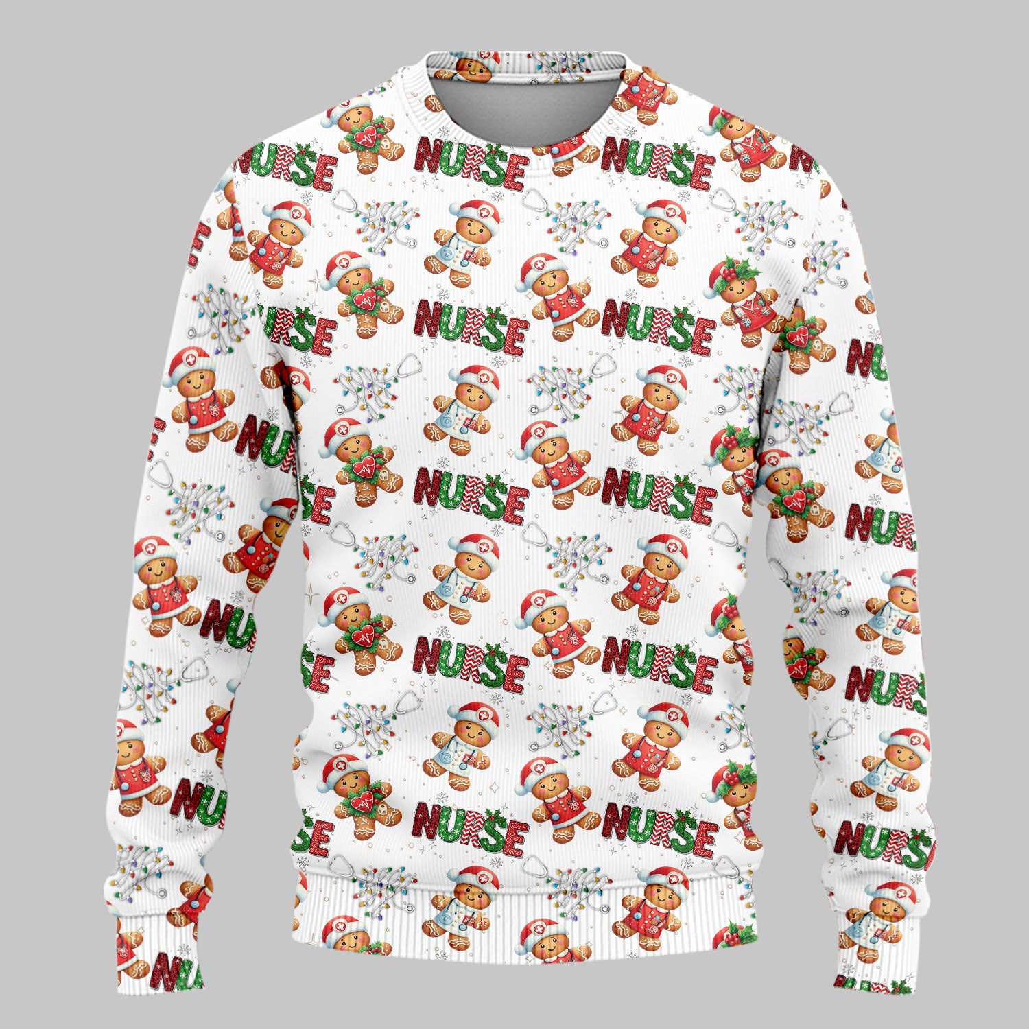 Christmas Gingerbread Women's Scrub Sets - Comfortable Scrubs for Nurses - Xmas Scrub Pants and V Neck Top for Her