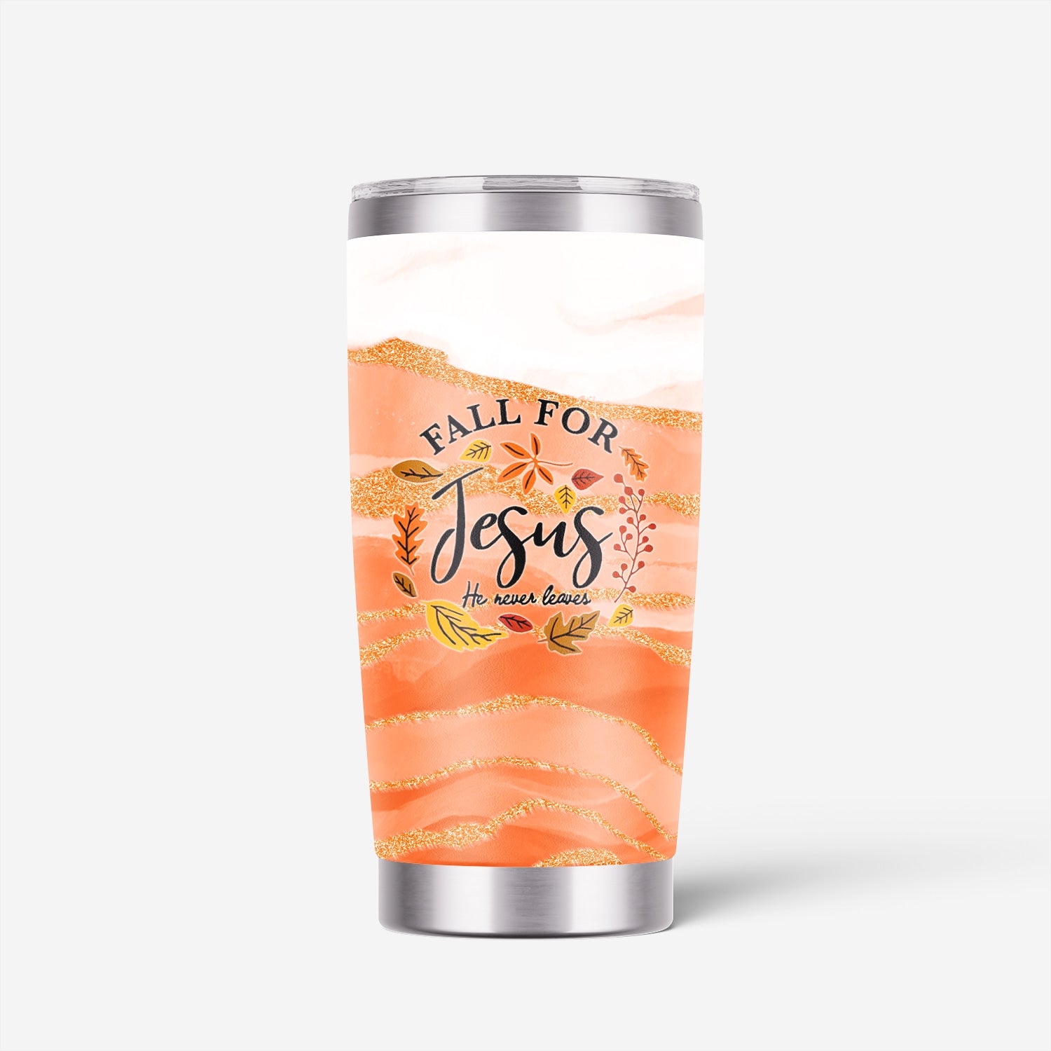 Faith Fall Tumbler for Nurses - Fall for Jesus He Never Leaves - Gift for Women RN LPN CNA