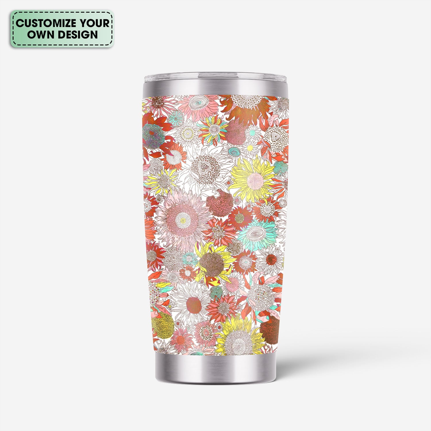 Sunflower Floral Tumbler for Nurses - Bright Medical Pattern RN LPN CNA - Appreciation Gift for Healthcare Workers & Nursing Teams