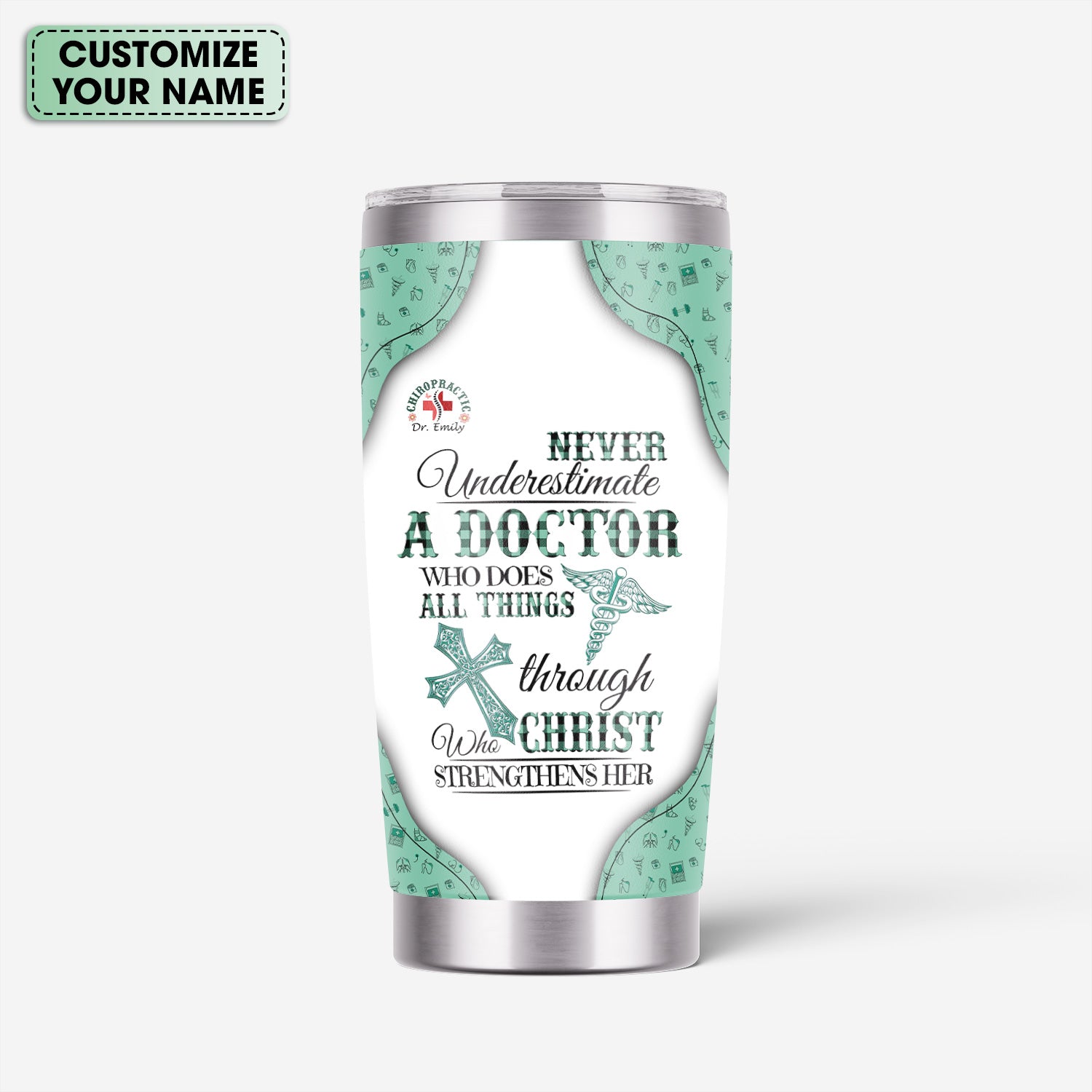 Custom Faith Nurse Tumbler - Stainless Steel Medical Cup with Christian Quote - Thoughtful Gift for Women RN, LPN, CNA