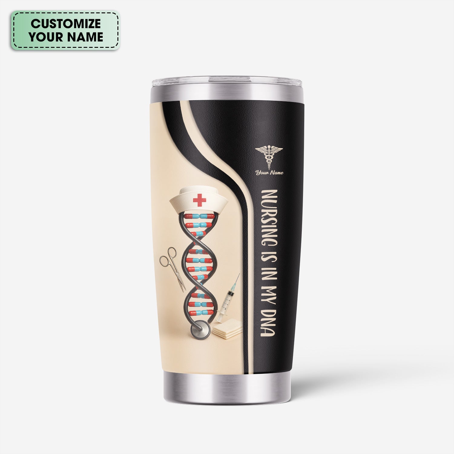 Nursing Is In My DNA Tumbler - Personalized Nurse Tumbler - Gifts For Nurses